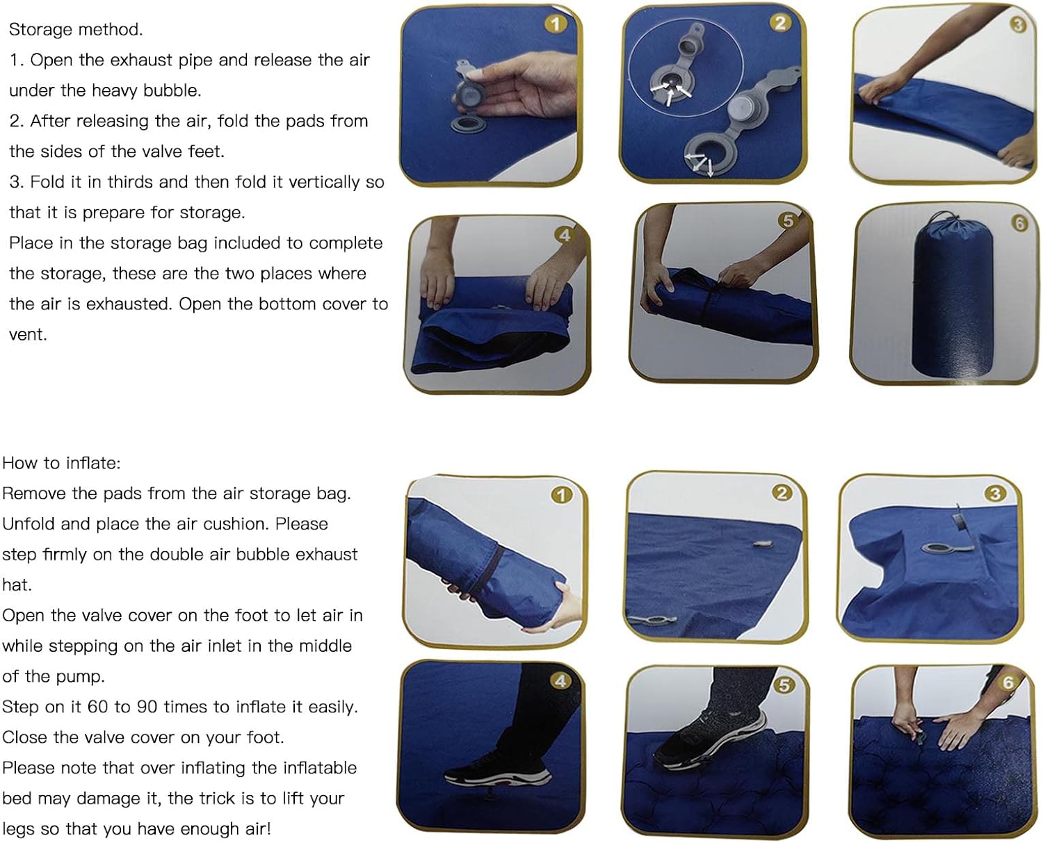 Materassino Campeggio Doppio con Pompa a Pedale - immagine 2