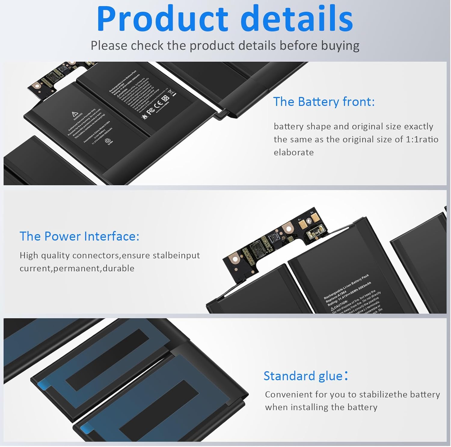Asuncell Batteria A1964 A1989 per MacBook Pro 13 Inch - immagine 2