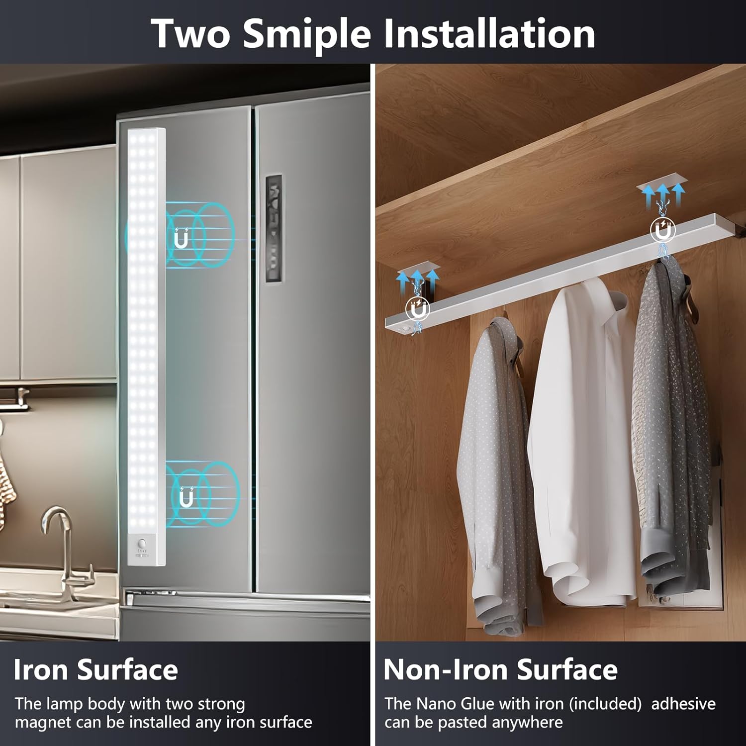 Ouila Luce Armadio LED con Sensore di Movimento 60cm (2 pz) - immagine 3