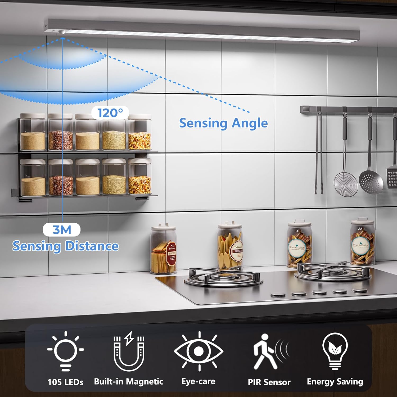 Ouila Luce Armadio LED con Sensore di Movimento 60cm (2 pz) - immagine 5