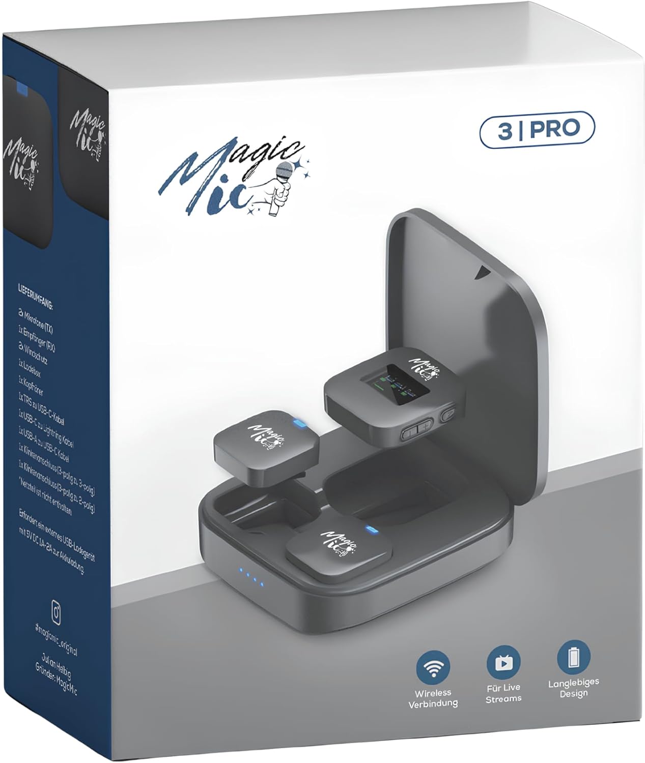 Magicmic Set Microfoni Radio 3 Pro - Wireless (2 TX + 1 RX) - immagine 11