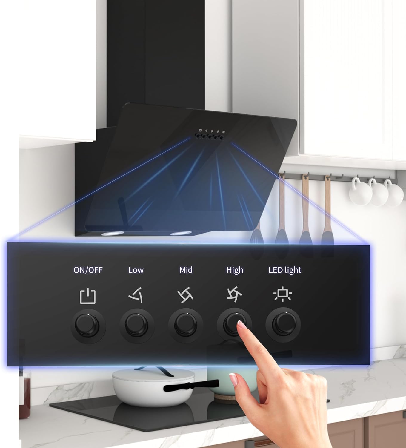 Firegas Cappa Aspirante Inclinata 60 cm, A++ - immagine 4