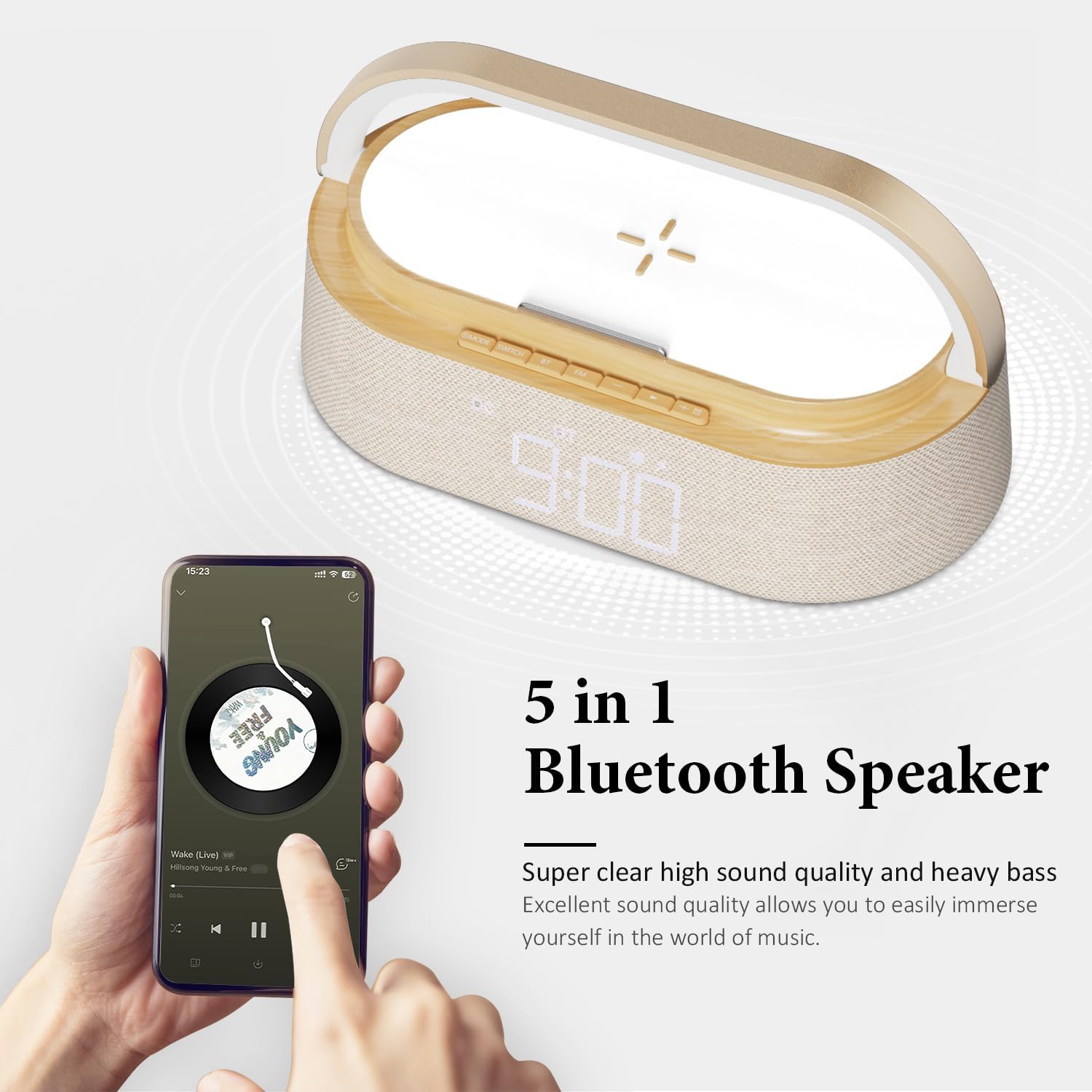 Radiosveglia Digitale con Ricarica Wireless e FM - immagine 5