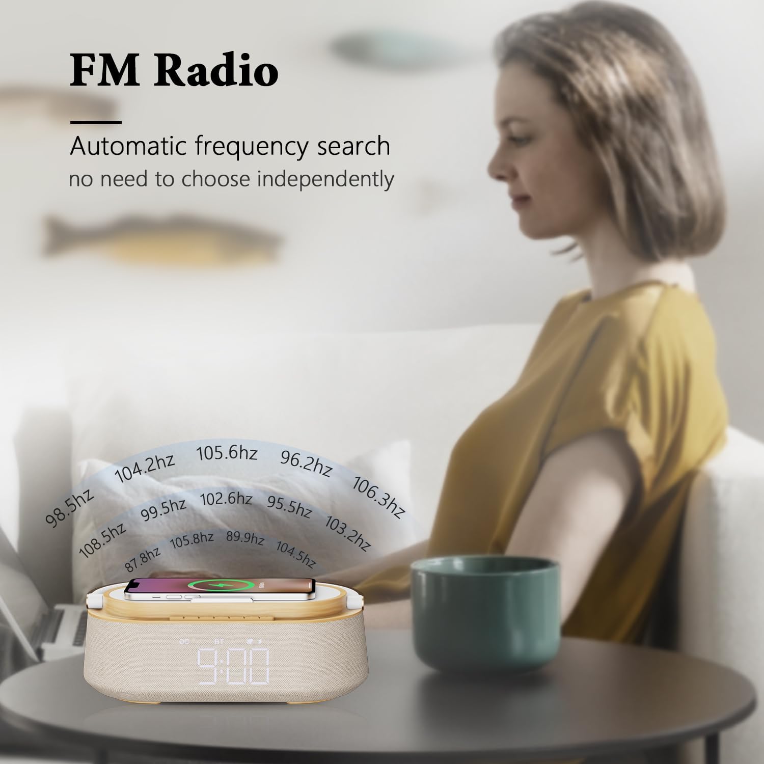 Radiosveglia Digitale con Ricarica Wireless e FM - immagine 6