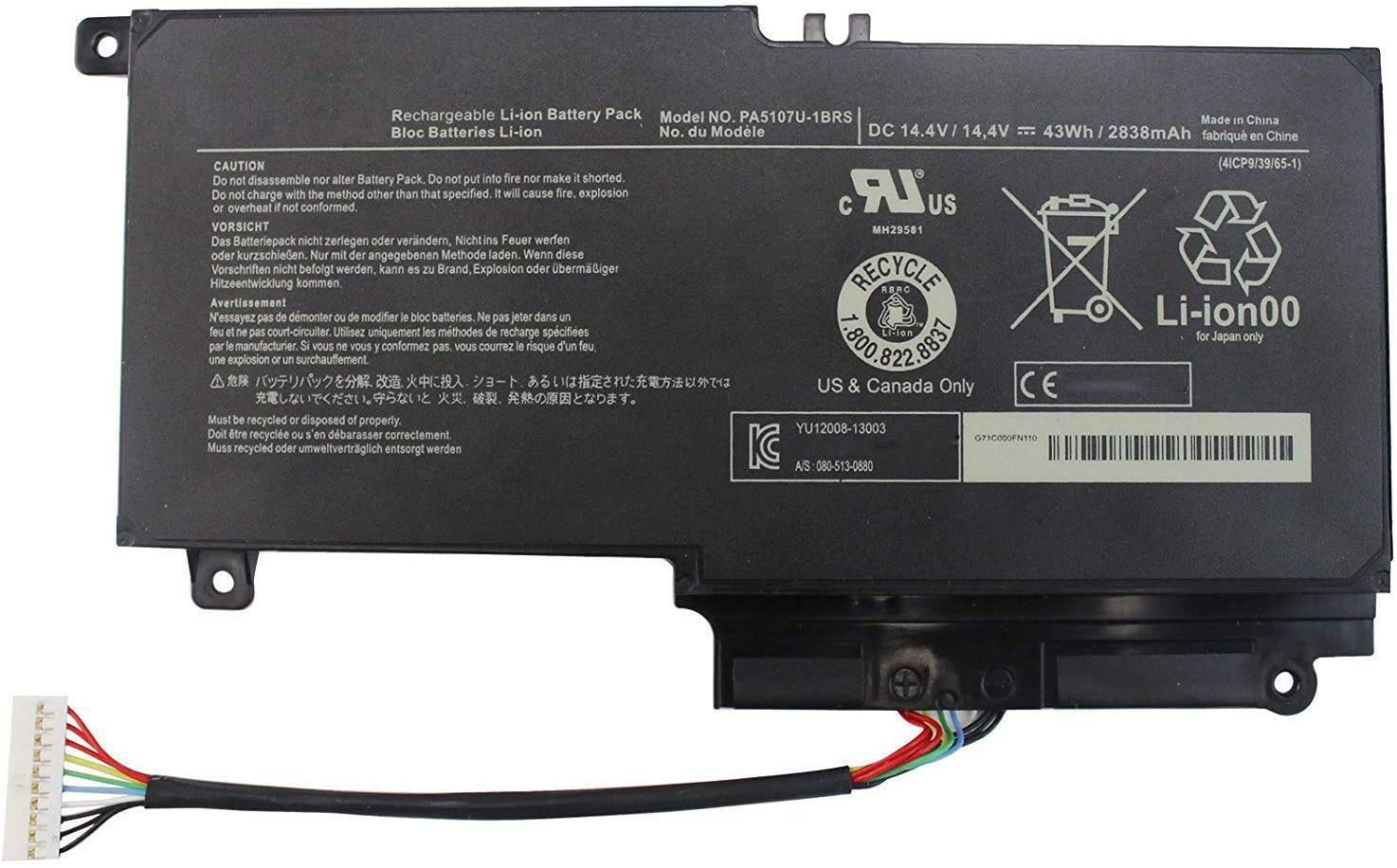Wyguo Batteria PA5107U-1BRS per Toshiba Satellite