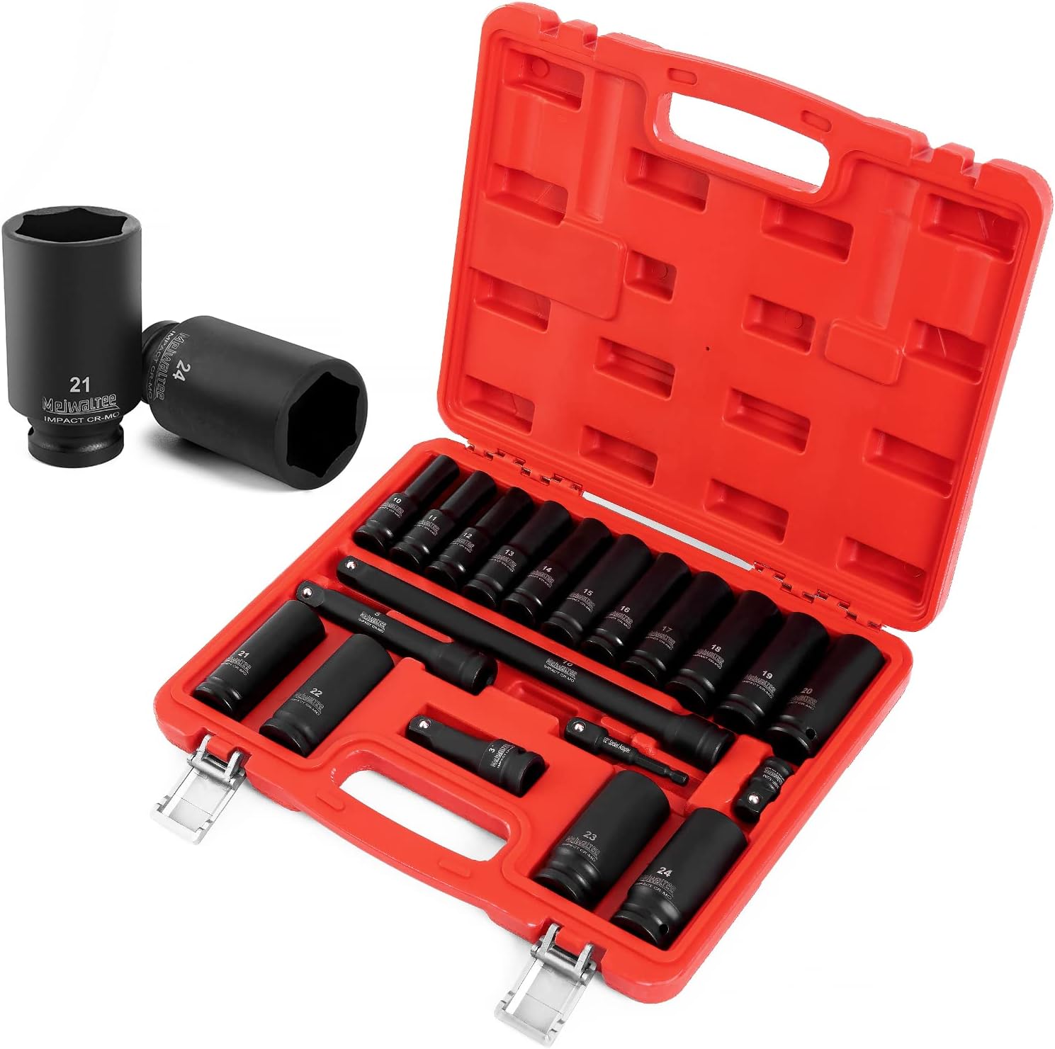 Set Bussole a Impatto 1/2" - 20 pezzi (10-24 mm) - immagine 1