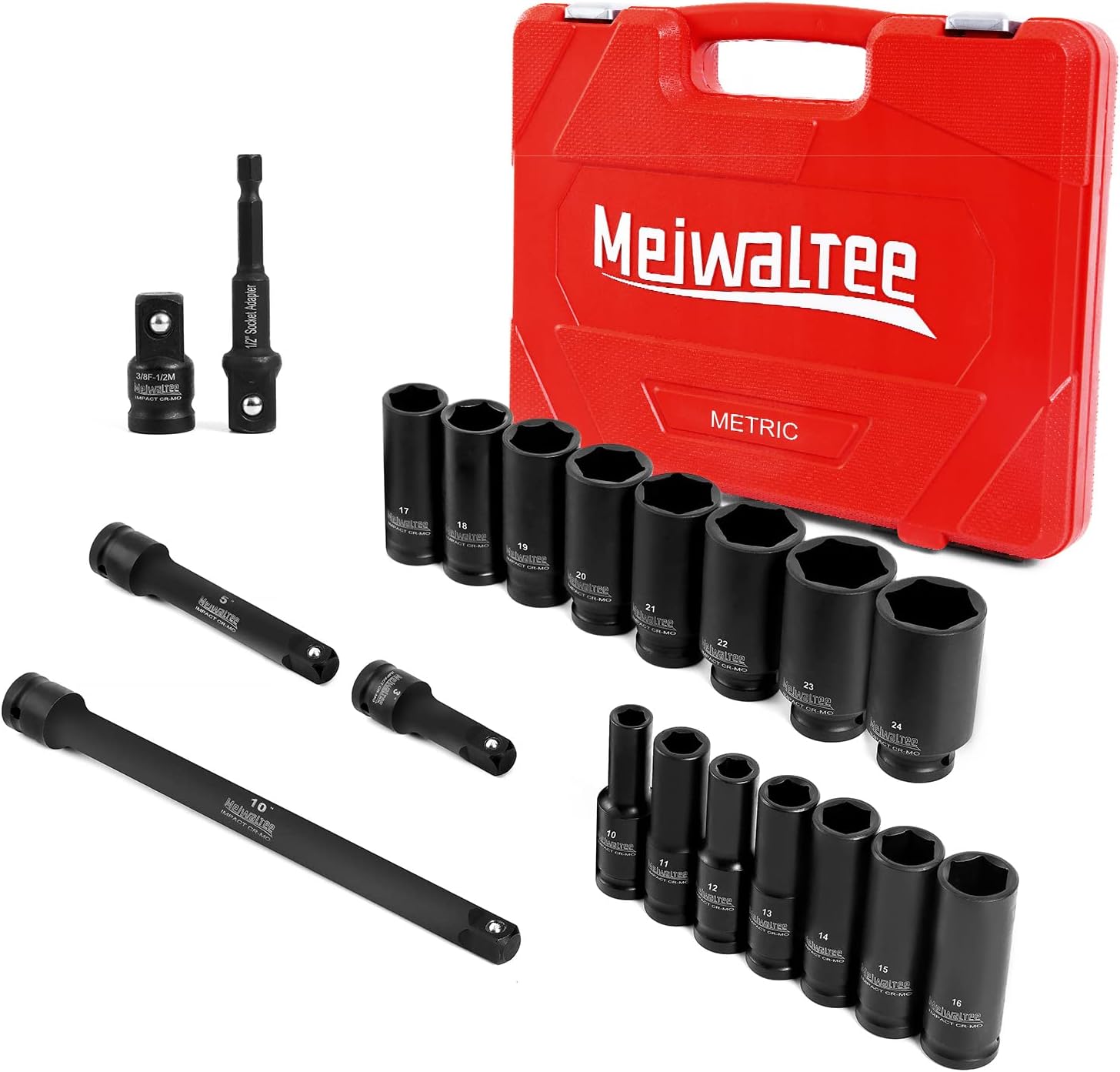 Set Bussole a Impatto 1/2" - 20 pezzi (10-24 mm) - immagine 2