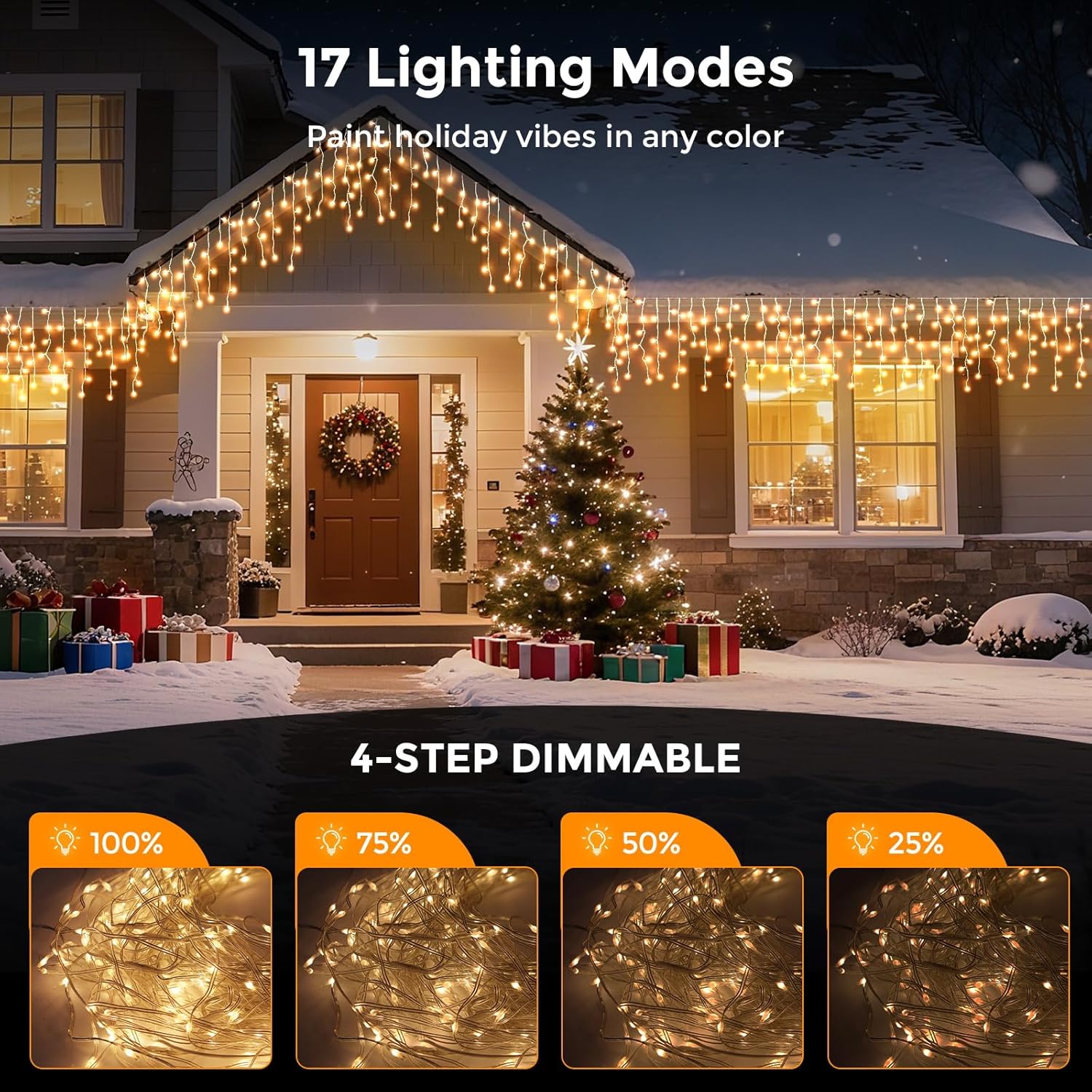 Luci Natale Esterno Cascata 1200L-30M - immagine 3