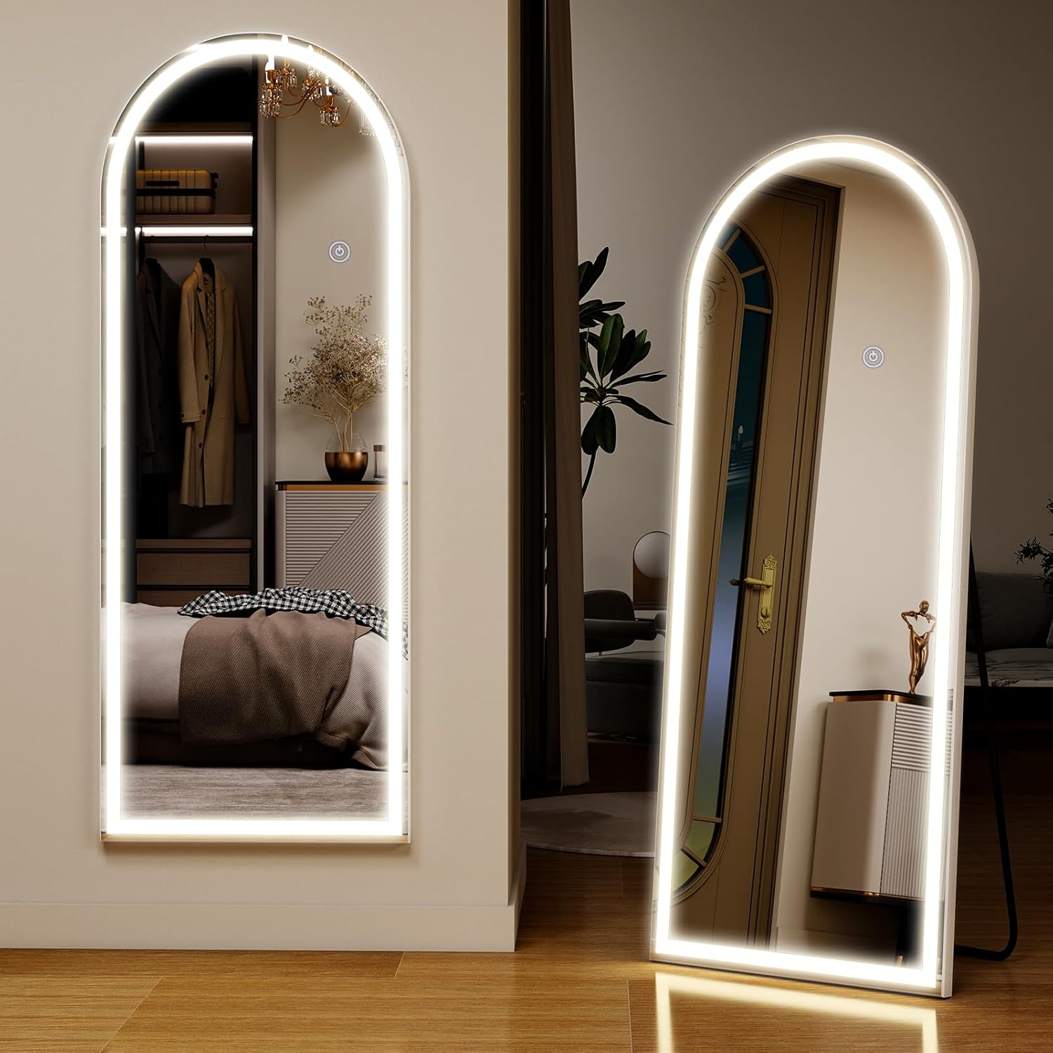 Koonmi Specchio a LED 141x50cm con Supporto - immagine 3