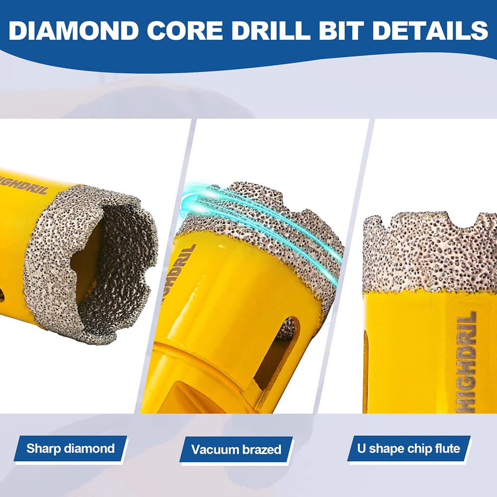 Highdril Kit Trapano Diamantato 11 Pezzi per Piastrelle - immagine 4