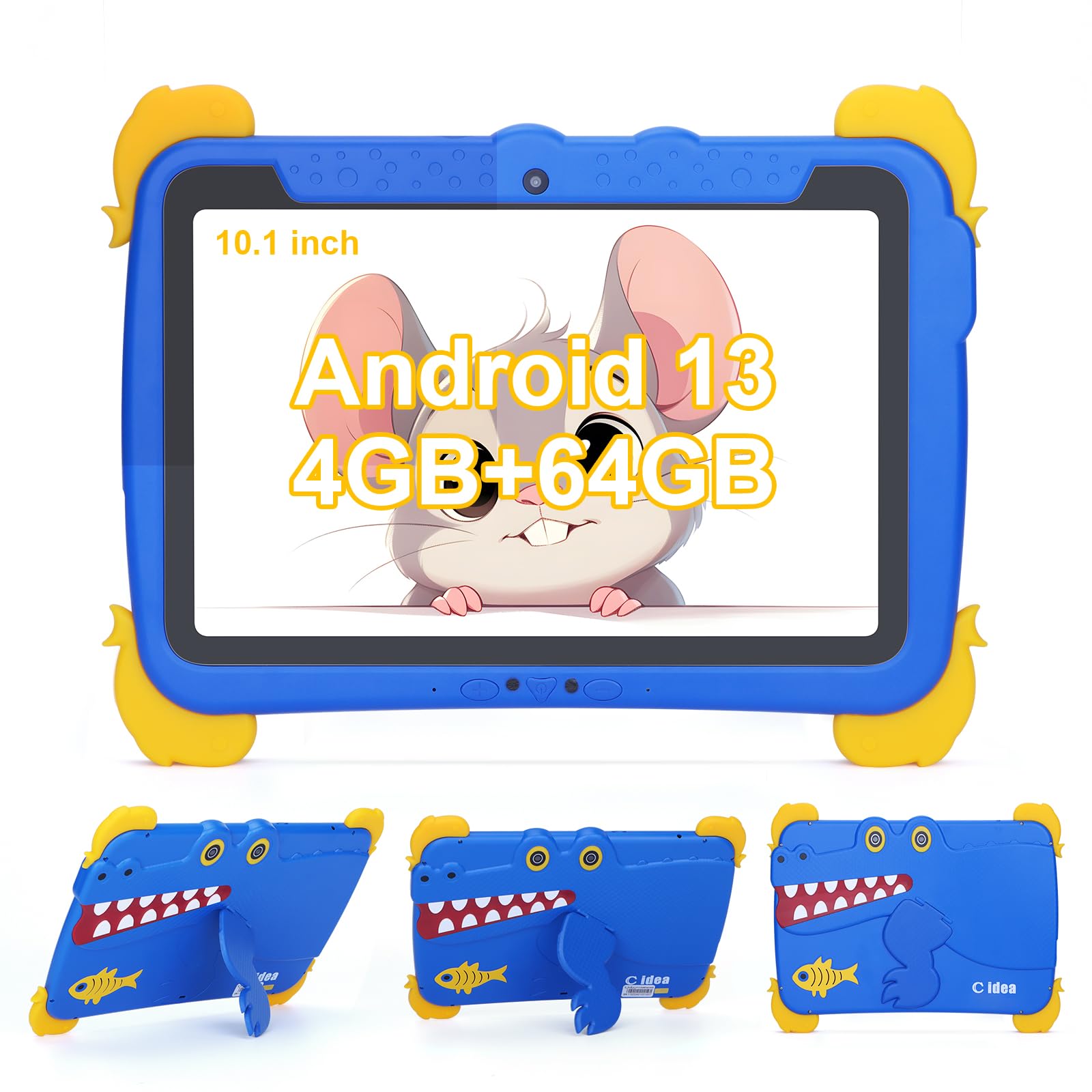 C Idea Tablet Bambini 10.1 pollici 4GB RAM 64GB ROM, Blu