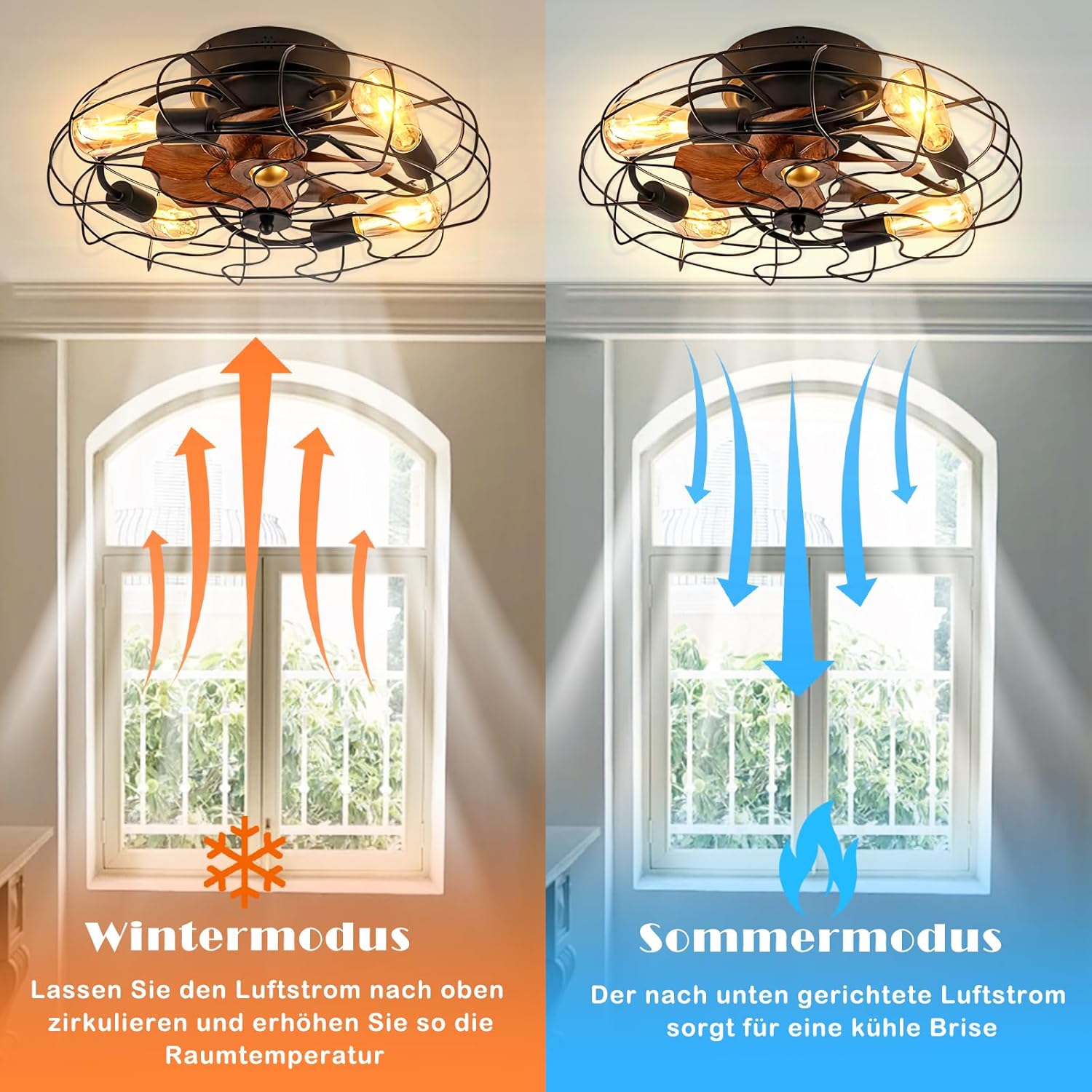 Miir Ventilatore da Soffitto con Luce E27, Retrò - immagine 3