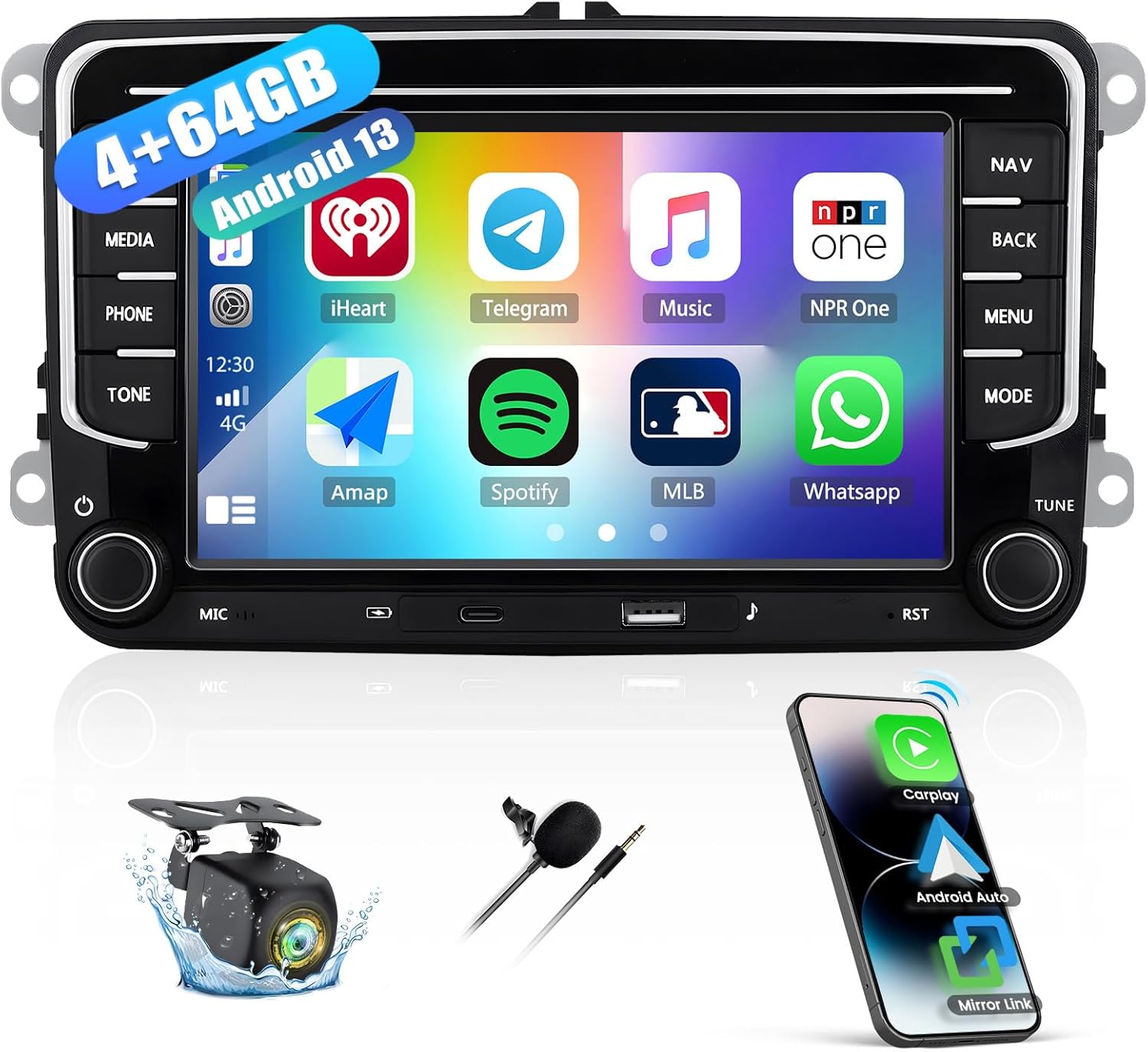 Sixtop Autoradio Android 13 [4G + 64G] Bluetooth - immagine 1