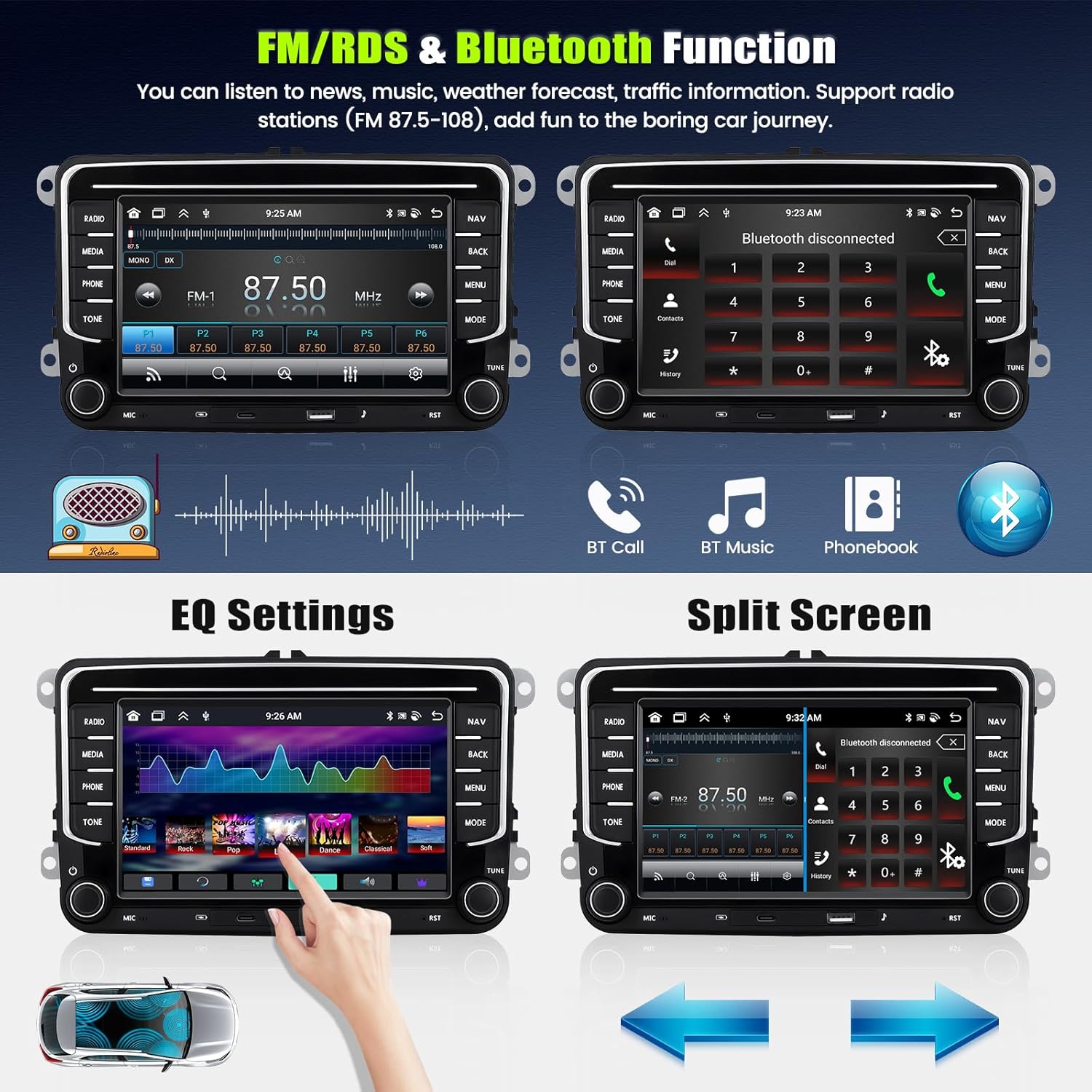 Sixtop Autoradio Android 13 [4G + 64G] Bluetooth - immagine 5