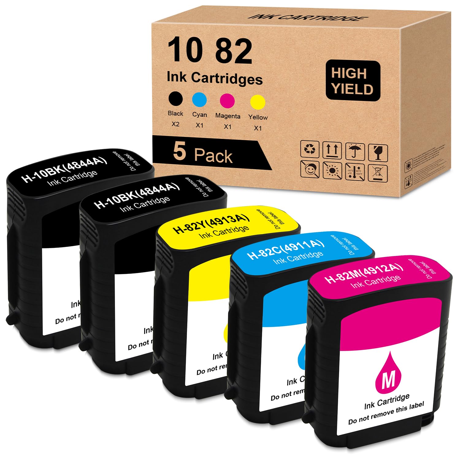 Yongairuink Cartucce di Ricambio per HPQ Designjet (5 pz)