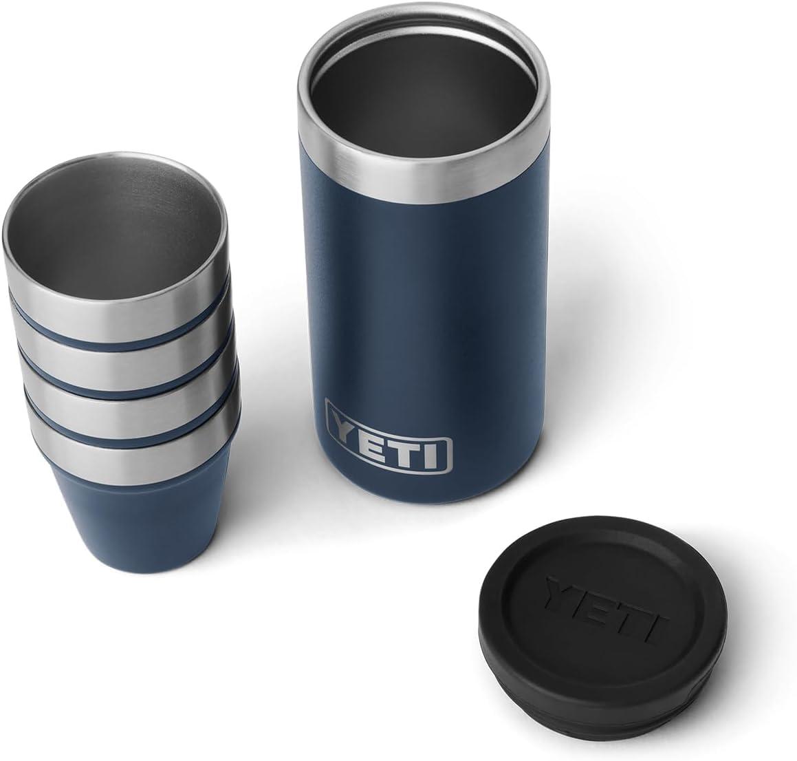 YETI Rambler - Bicchierini da liquore con custodia, colore: blu navy