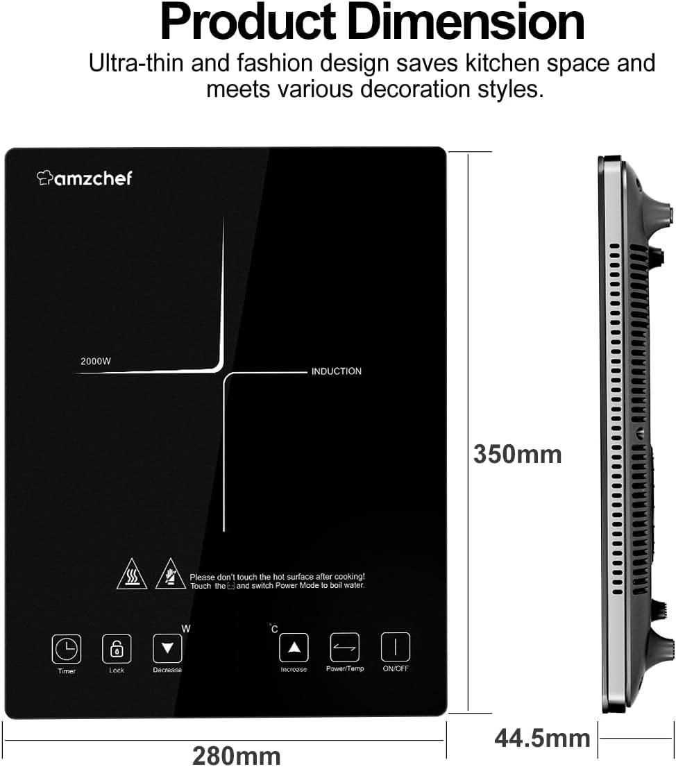 Amzchef Piastra a Induzione Elettrica 2000W - immagine 6