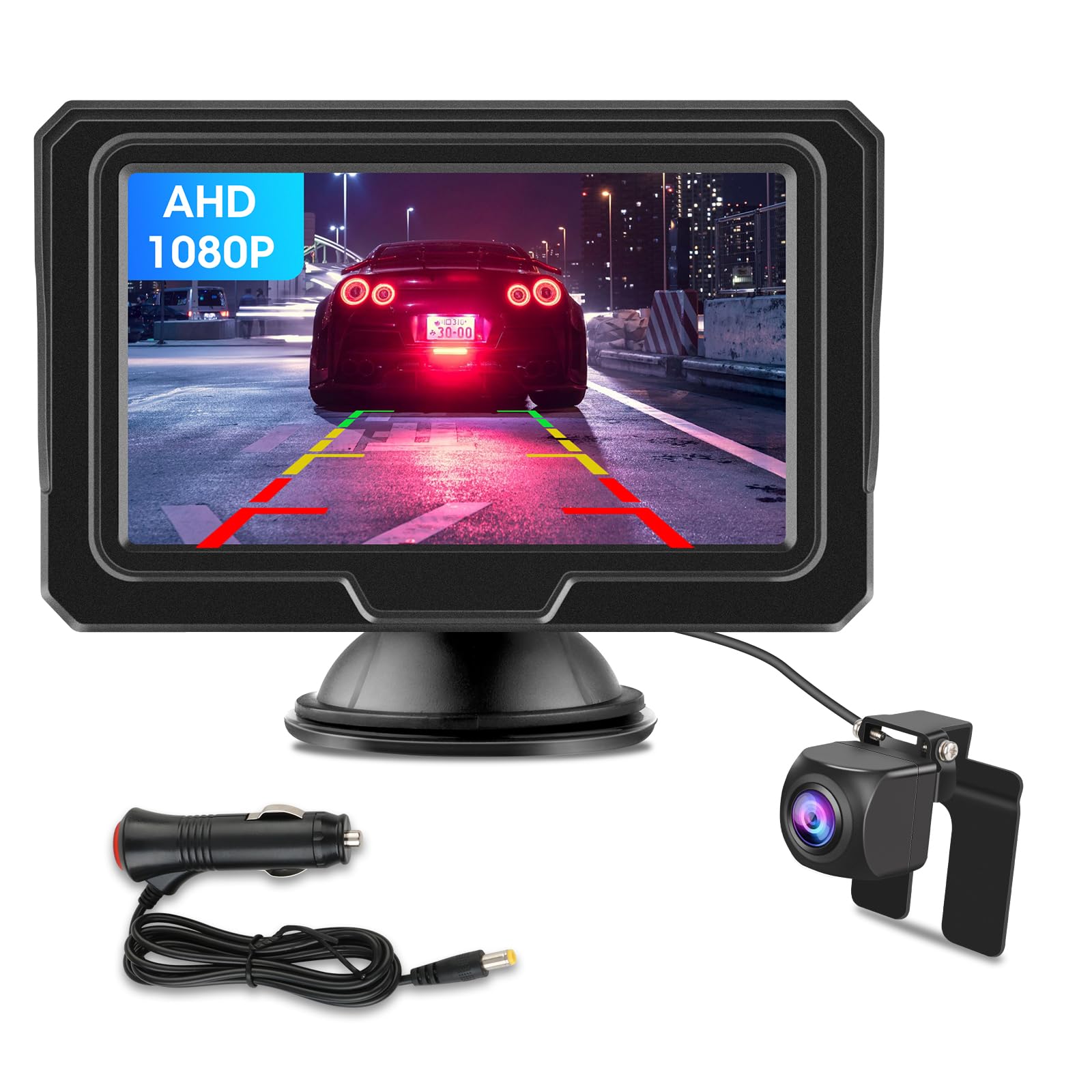 AHD 1080P - Telecamera Posteriore Auto con Monitor 4.3"