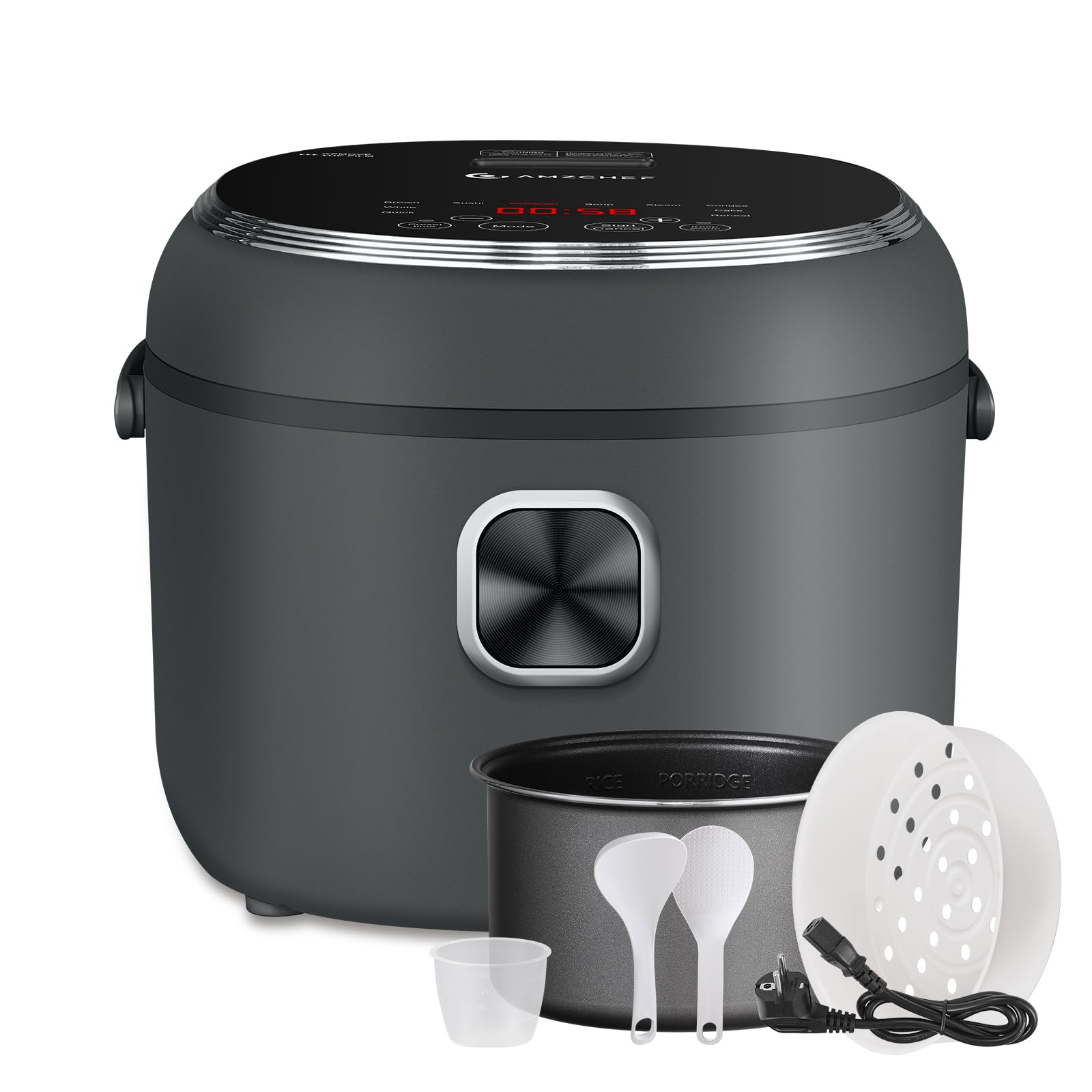 Amzchef Cuociriso Elettrico 2L con 12 Menu Preimpostati