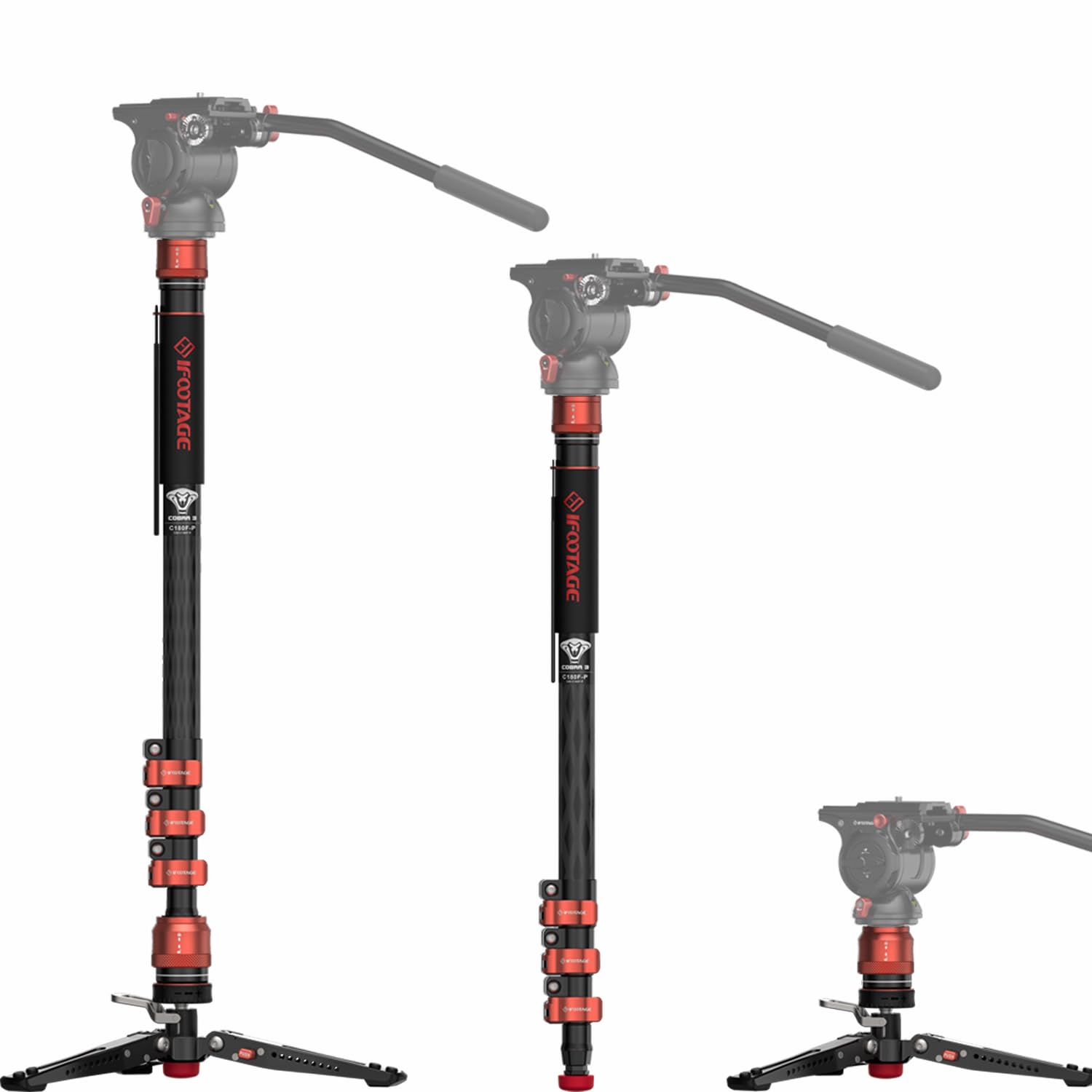 Ifootage Cobra 3 C180F-P - Monopiede Fibra Carbonio 180cm