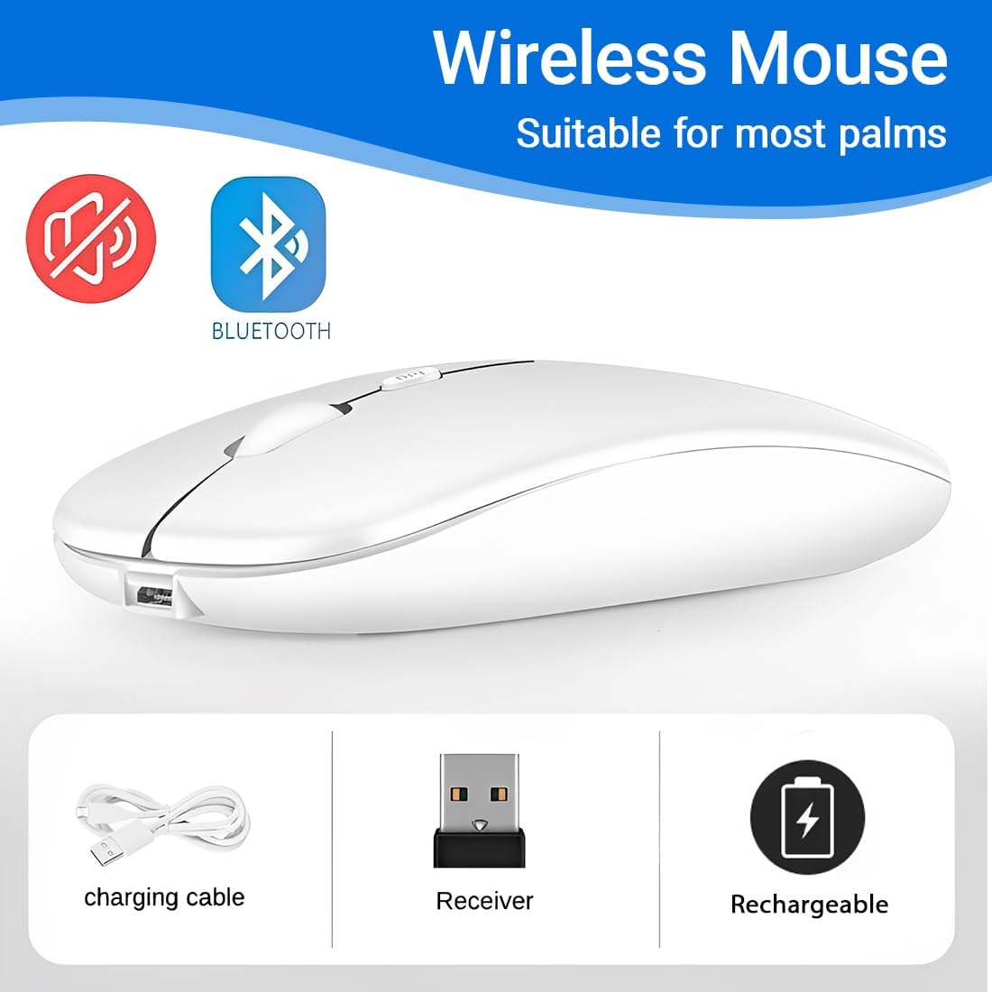 Mouse Bluetooth Wireless Ricaricabile 3DPI - immagine 2