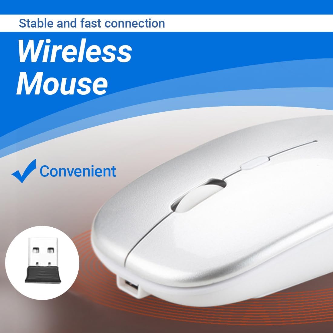 Mouse Bluetooth Wireless Ricaricabile 3DPI - immagine 3