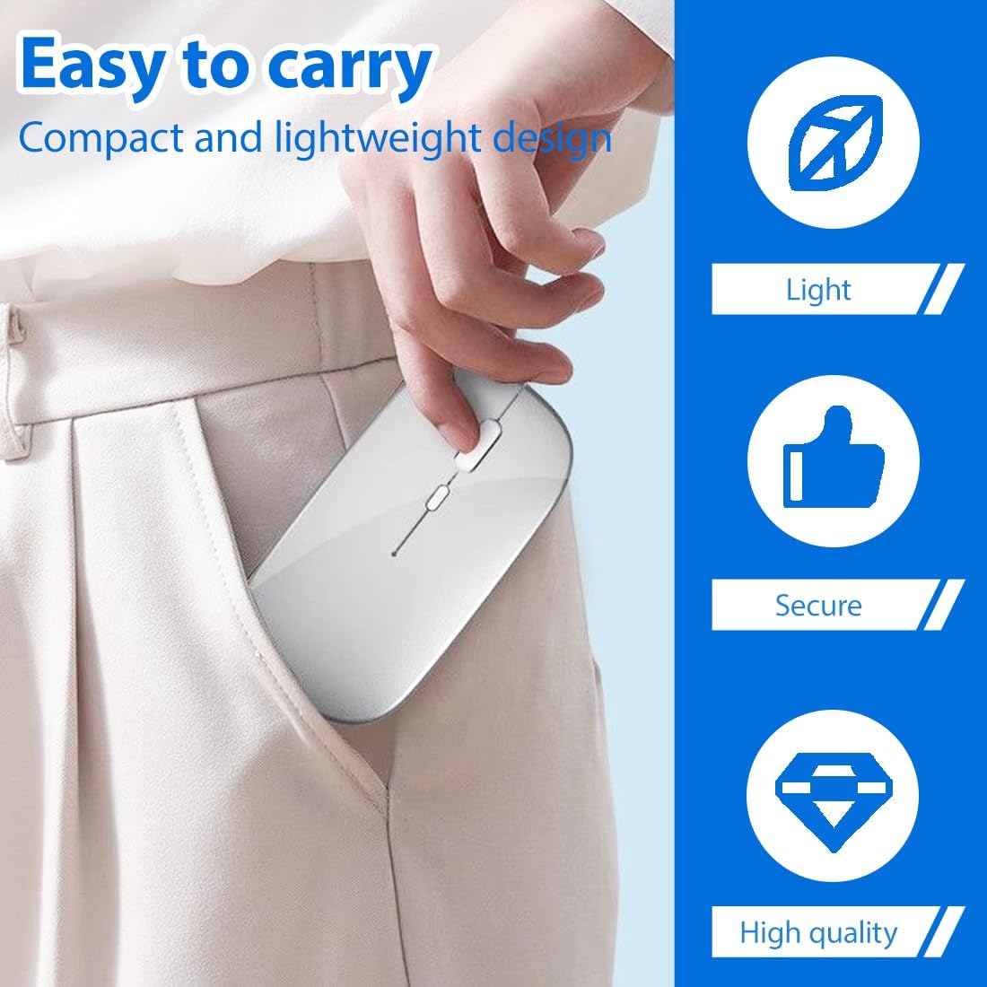 Mouse Bluetooth Wireless Ricaricabile 3DPI - immagine 4