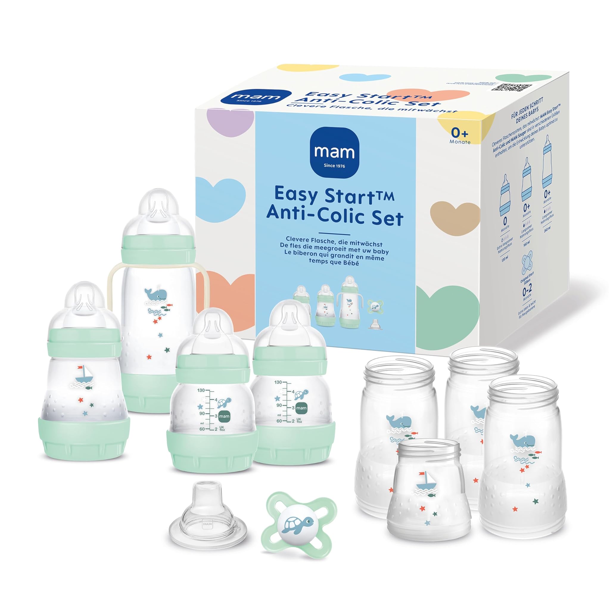 Mam Easy Start Anti-Colic Starter Set con Ciuccio, Blu