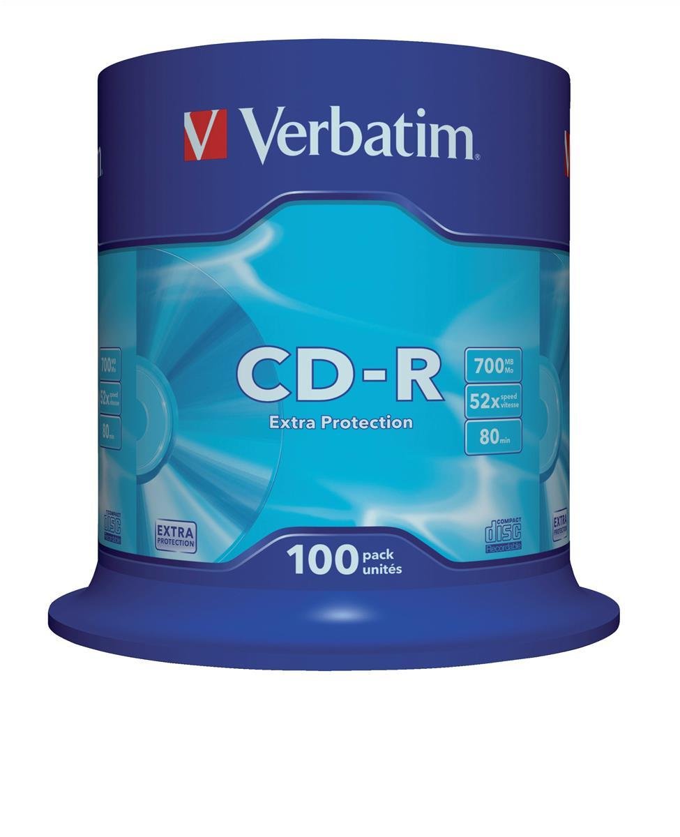 Verbatim CD-R 52x 700MB, confezione da 100