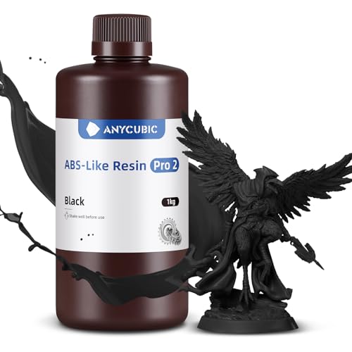 ANYCUBIC Resina Stampante 3D ABS-Like Pro 2 con Maggiore Resistenza e Robustezza, Resina 3D ad Alta Precisione e Ritiro Minimo, Ampiamente Compatibile con Tutte le Stampanti 3D a Resina(Nero, 1000g)
