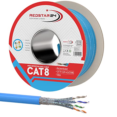 RedStar24 CAT 8 Cavo di Rete Ethernet 100m