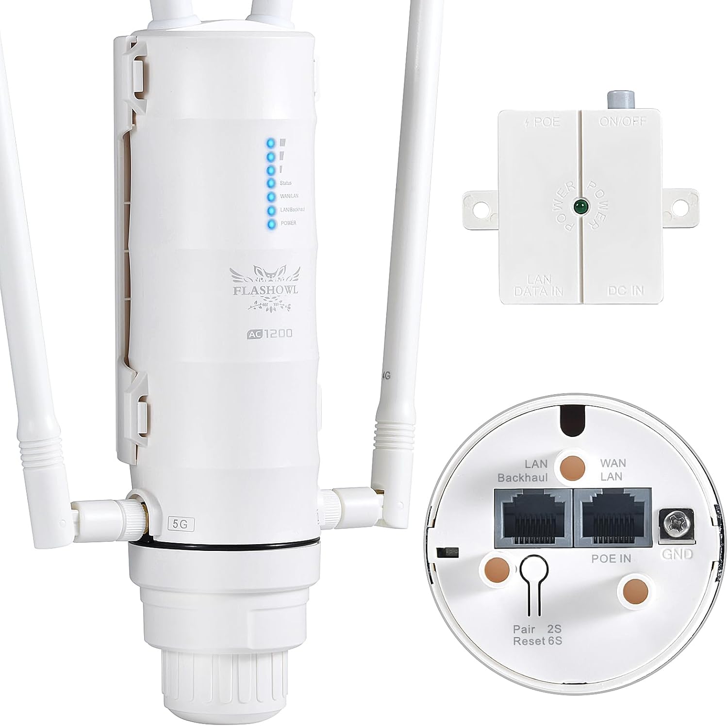 Flashowl Antenna WLAN Esterna 1200 Mbps Dual Band - immagine 1