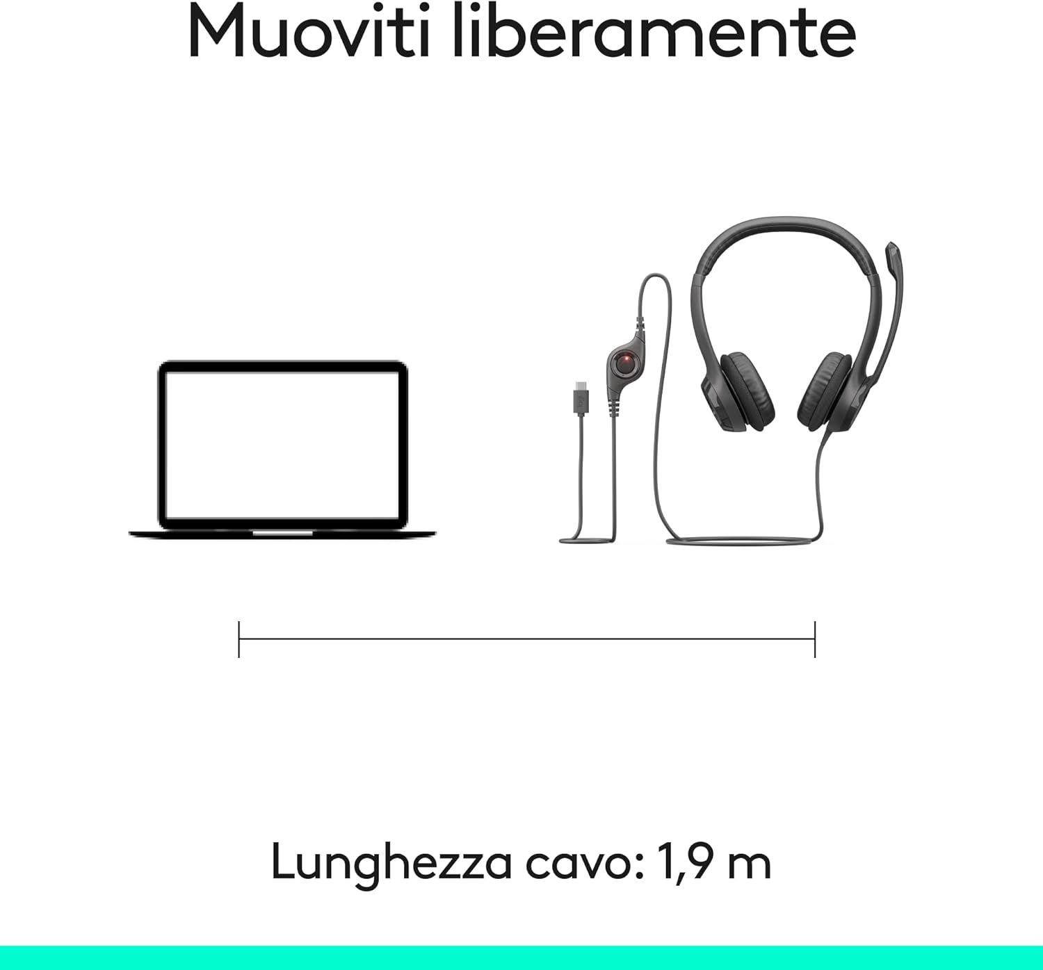 Logitech H390 - Cuffia con Microfono e Cavo, Nero - immagine 9