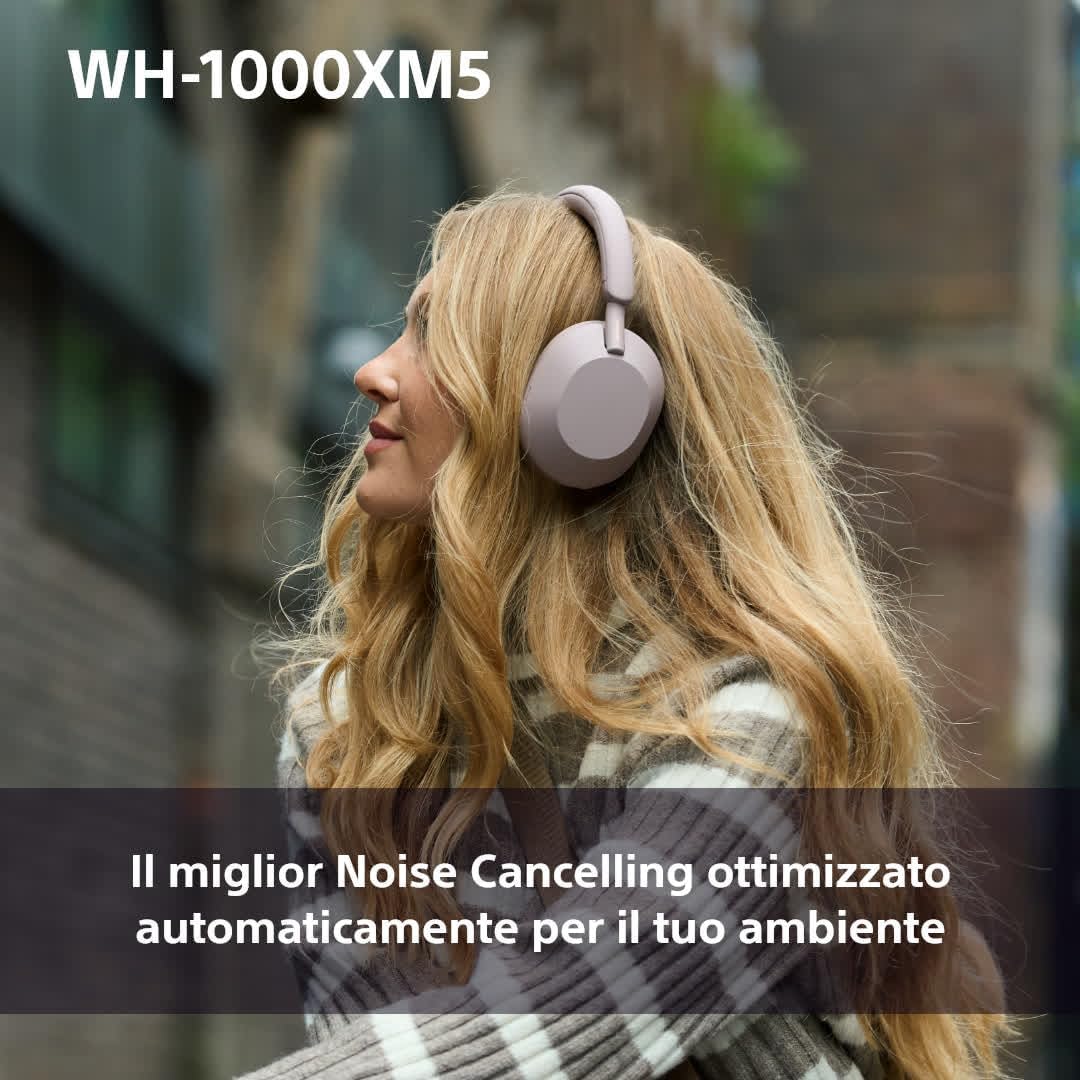 Sony WH-1000XM5 Cuffie Wireless Noise Cancelling, Rosa Fumè - immagine 3