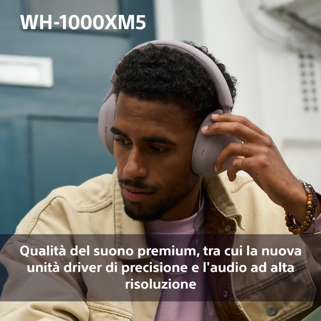 Sony WH-1000XM5 Cuffie Wireless Noise Cancelling, Rosa Fumè - immagine 4