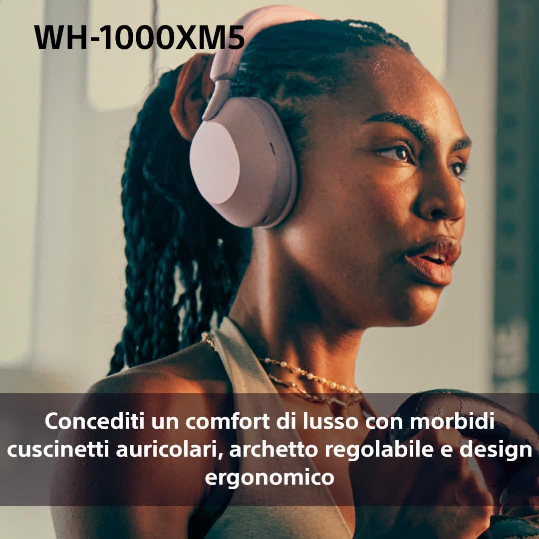 Sony WH-1000XM5 Cuffie Wireless Noise Cancelling, Rosa Fumè - immagine 7