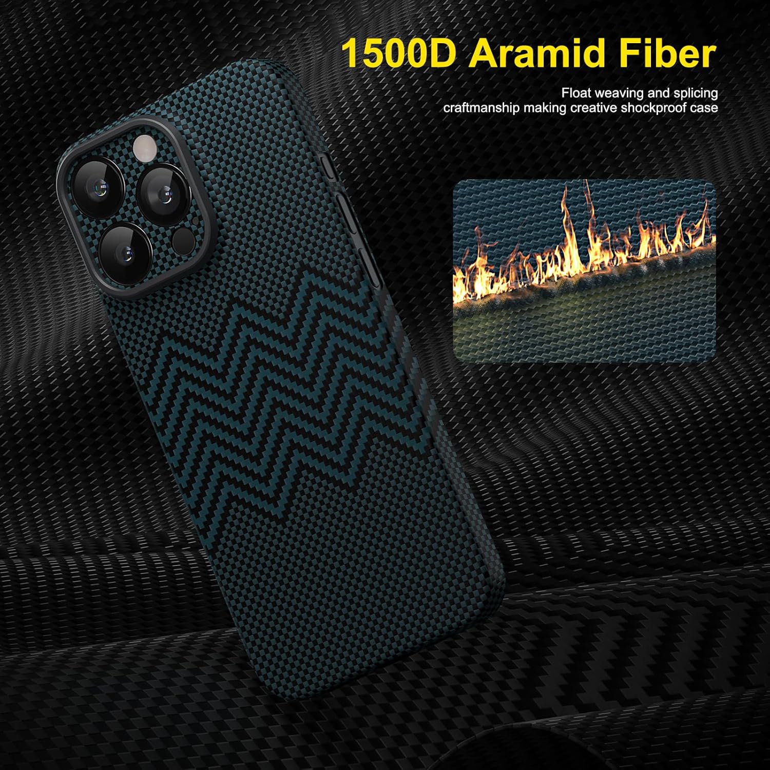 Memumi Fibra Aramidica Custodia per iPhone 16 Pro - immagine 2