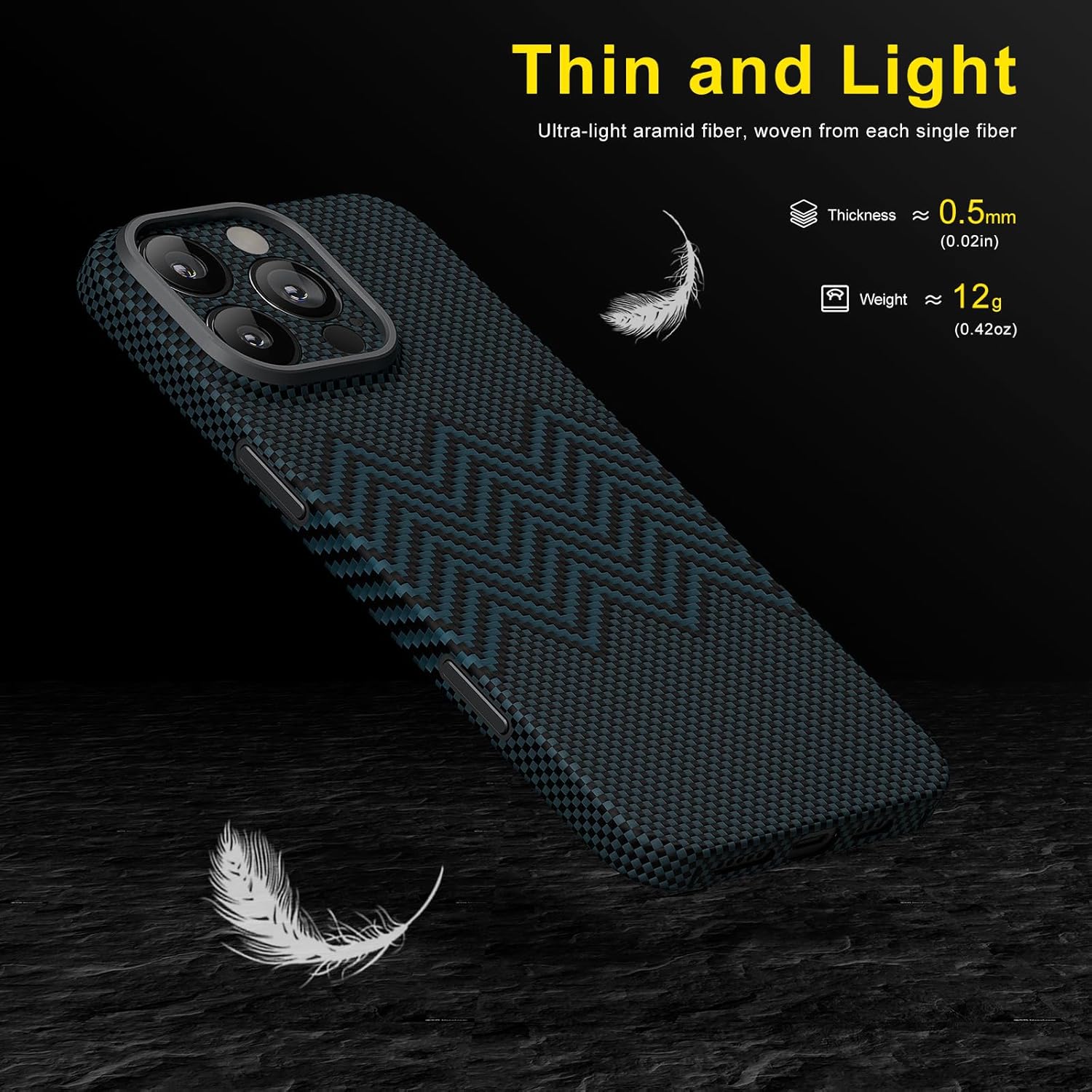 Memumi Fibra Aramidica Custodia per iPhone 16 Pro - immagine 3