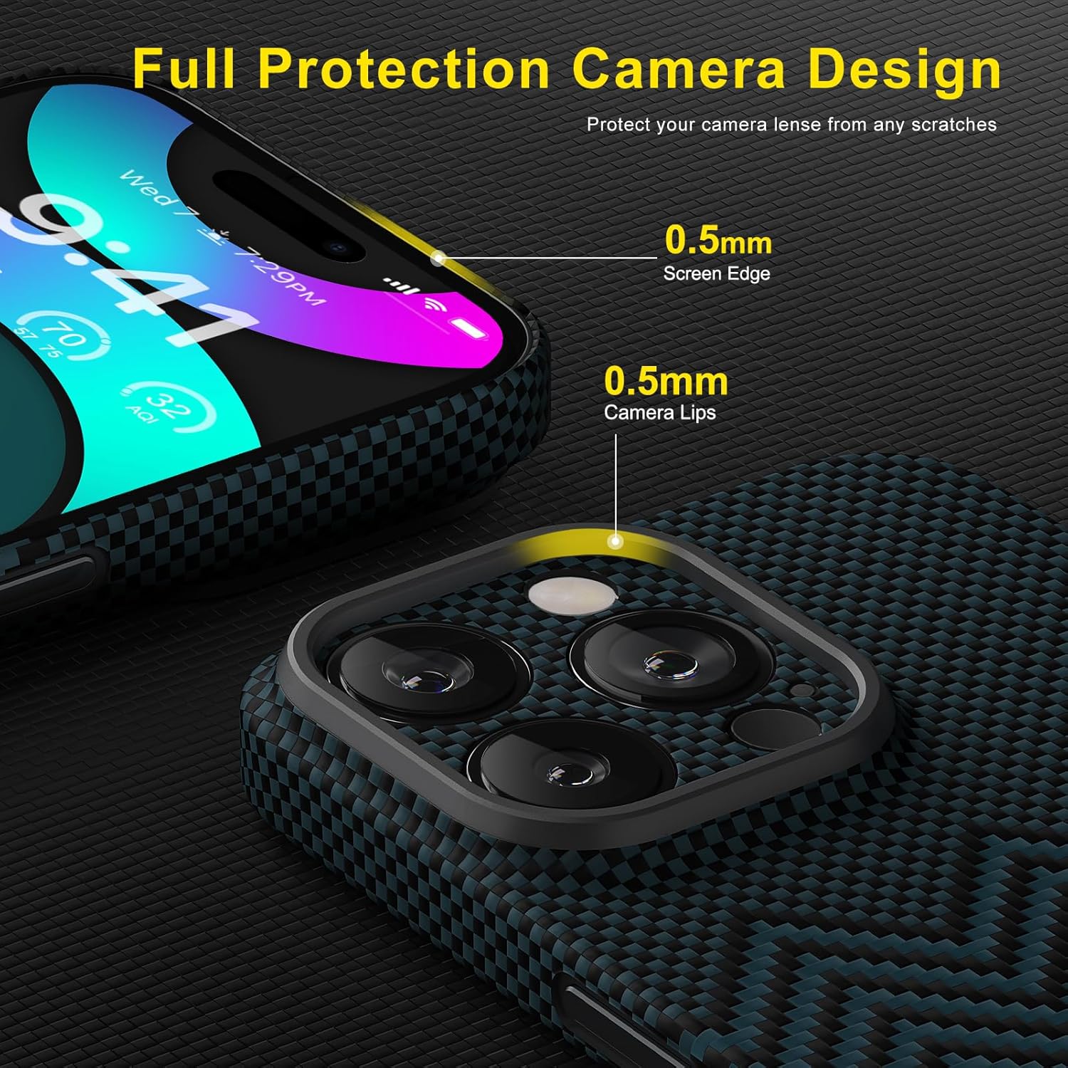 Memumi Fibra Aramidica Custodia per iPhone 16 Pro - immagine 4