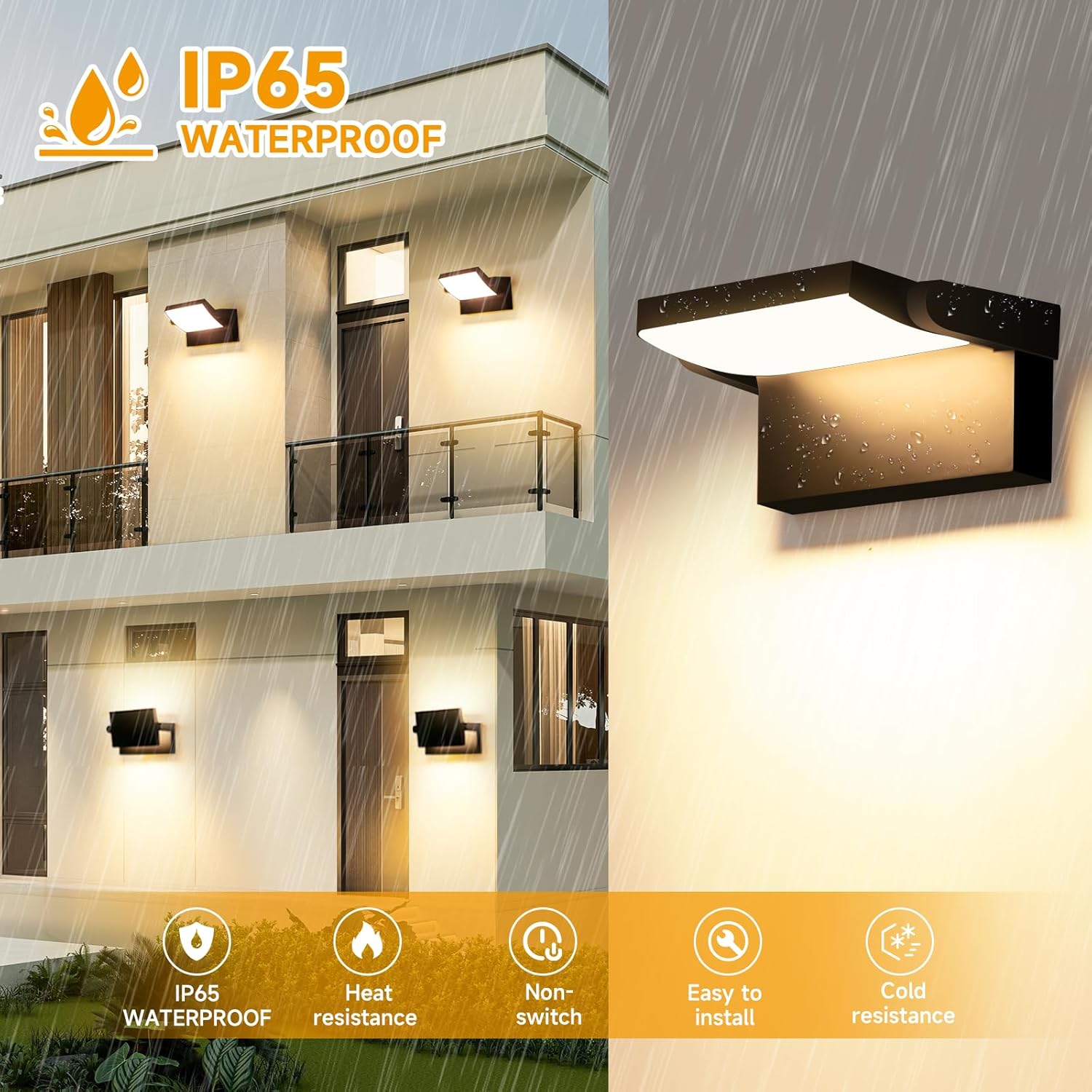 Gxxg 6 Applique da Parete Esterno/Interno 40W Nere - immagine 2