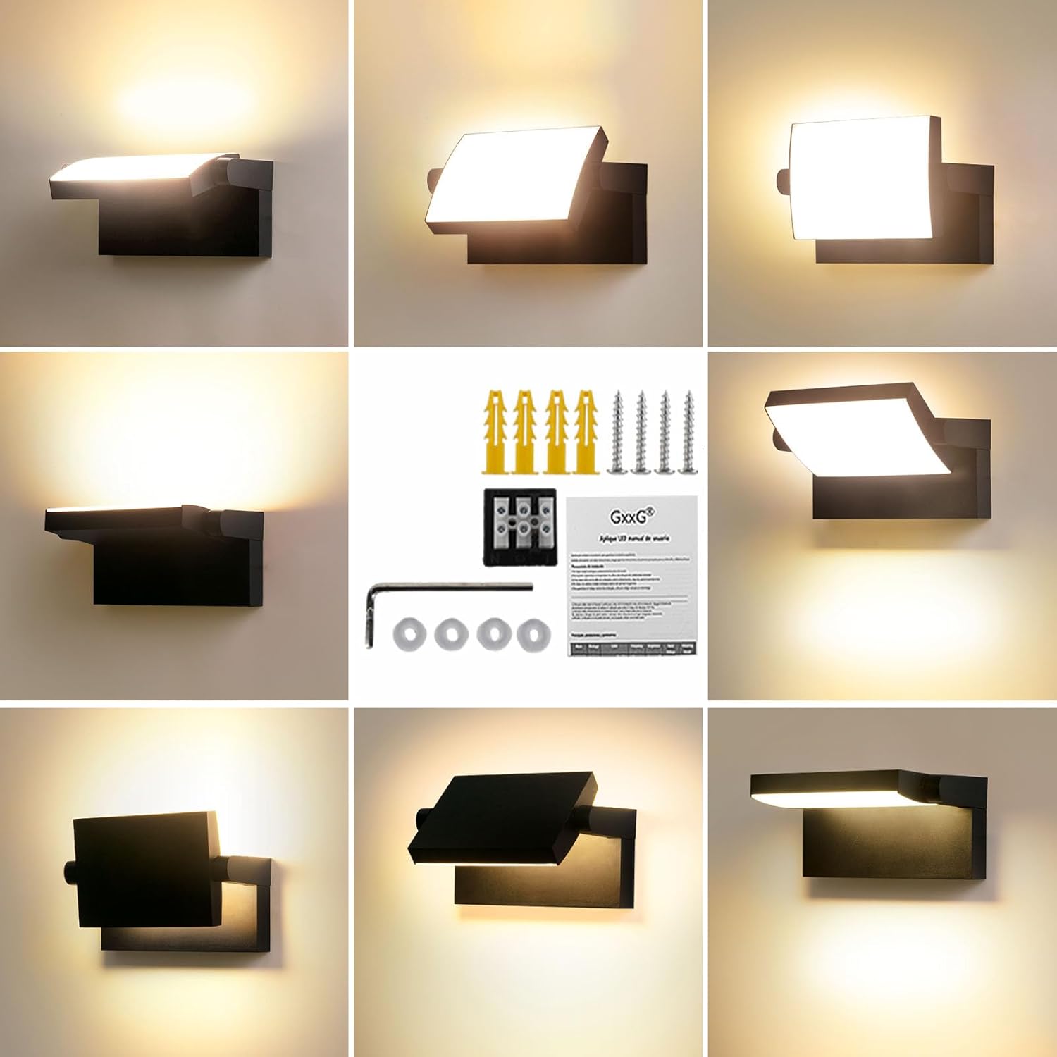 Gxxg 6 Applique da Parete Esterno/Interno 40W Nere - immagine 3