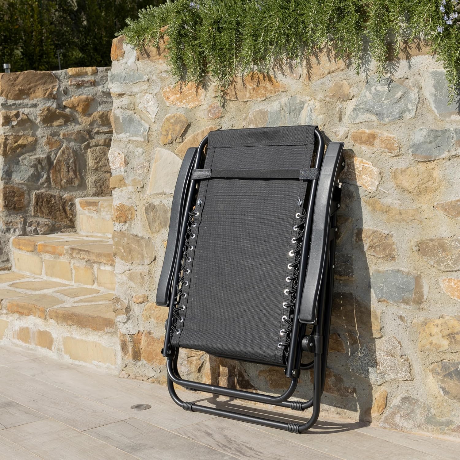 Baroni Home Sdraio Zero Gravity da Giardino, Nera - immagine 7