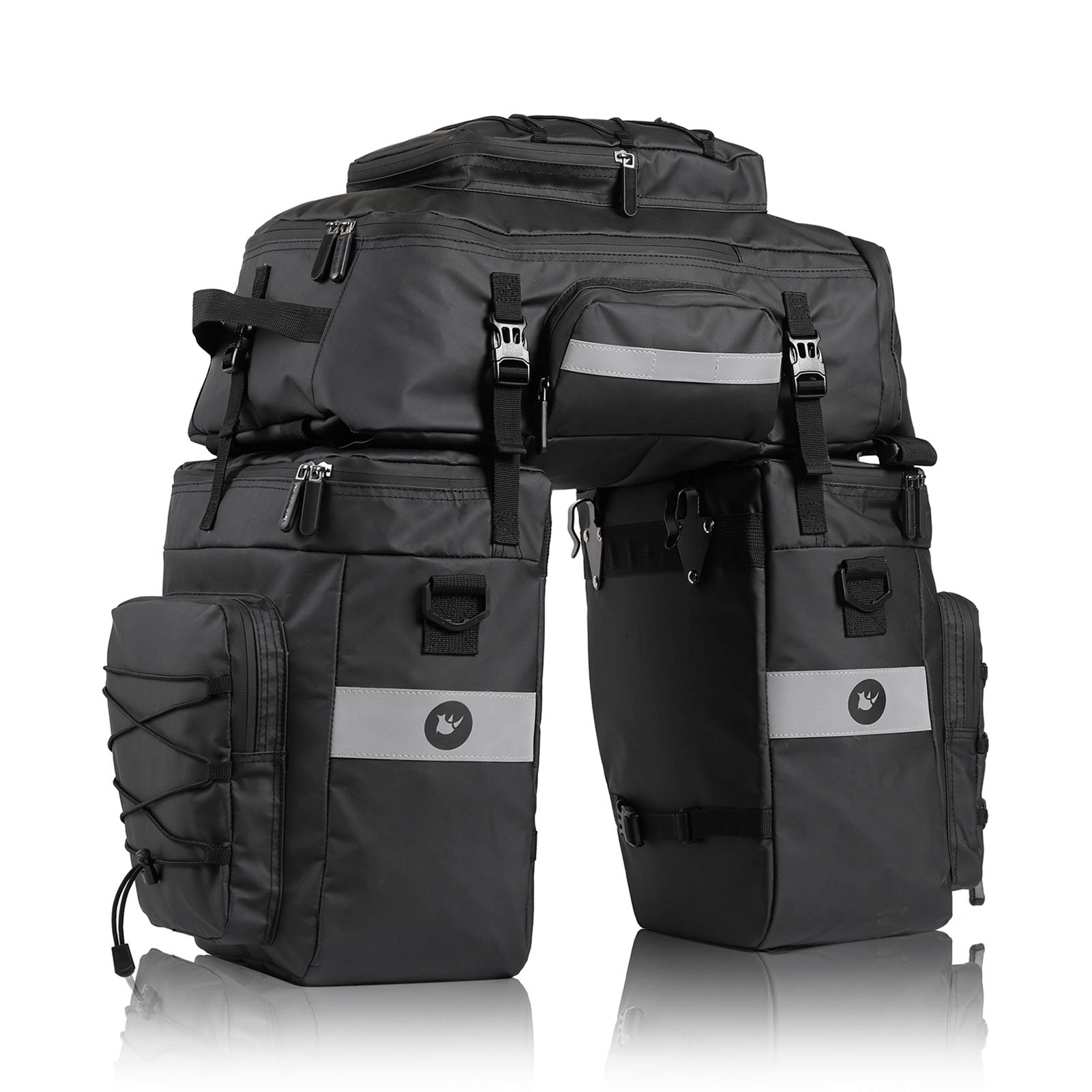 Baigio Borsa Posteriore Tripla da Sella per Bicicletta, Nero