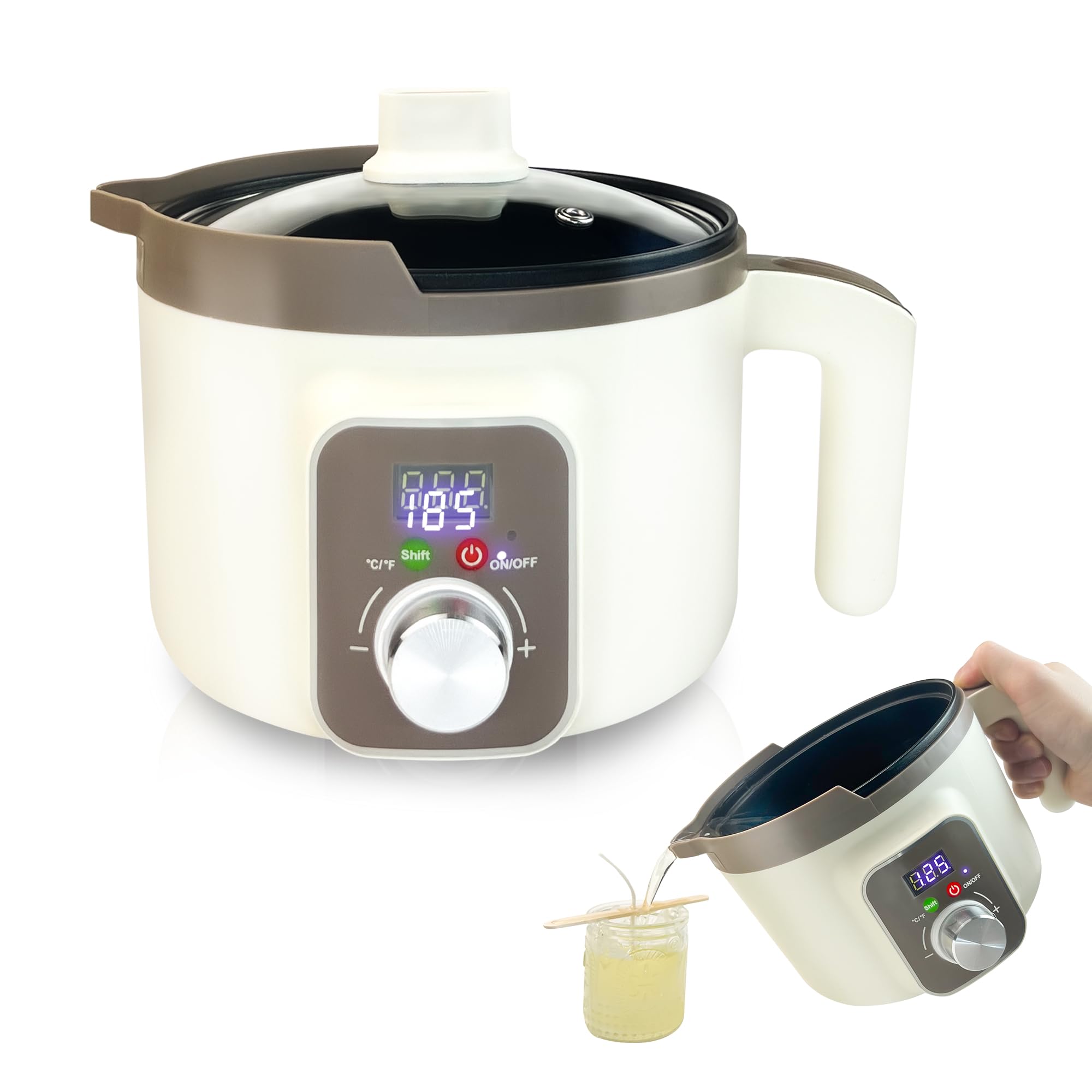 Lingqian Pentola Elettrica Fusione Cera con Display LED