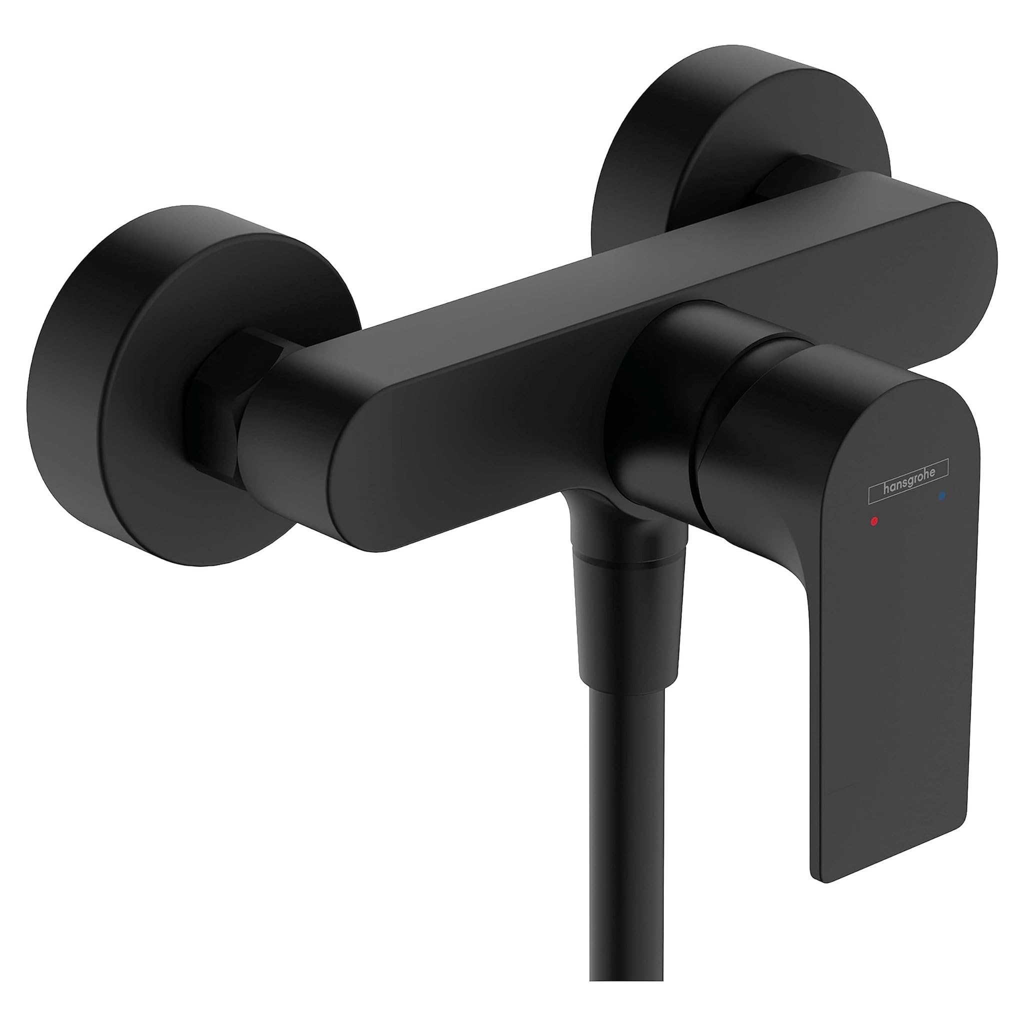 hansgrohe Rebris E miscelatore monocomando per doccia esterno, rubinetto per doccia a 1 funzioni, nero opaco