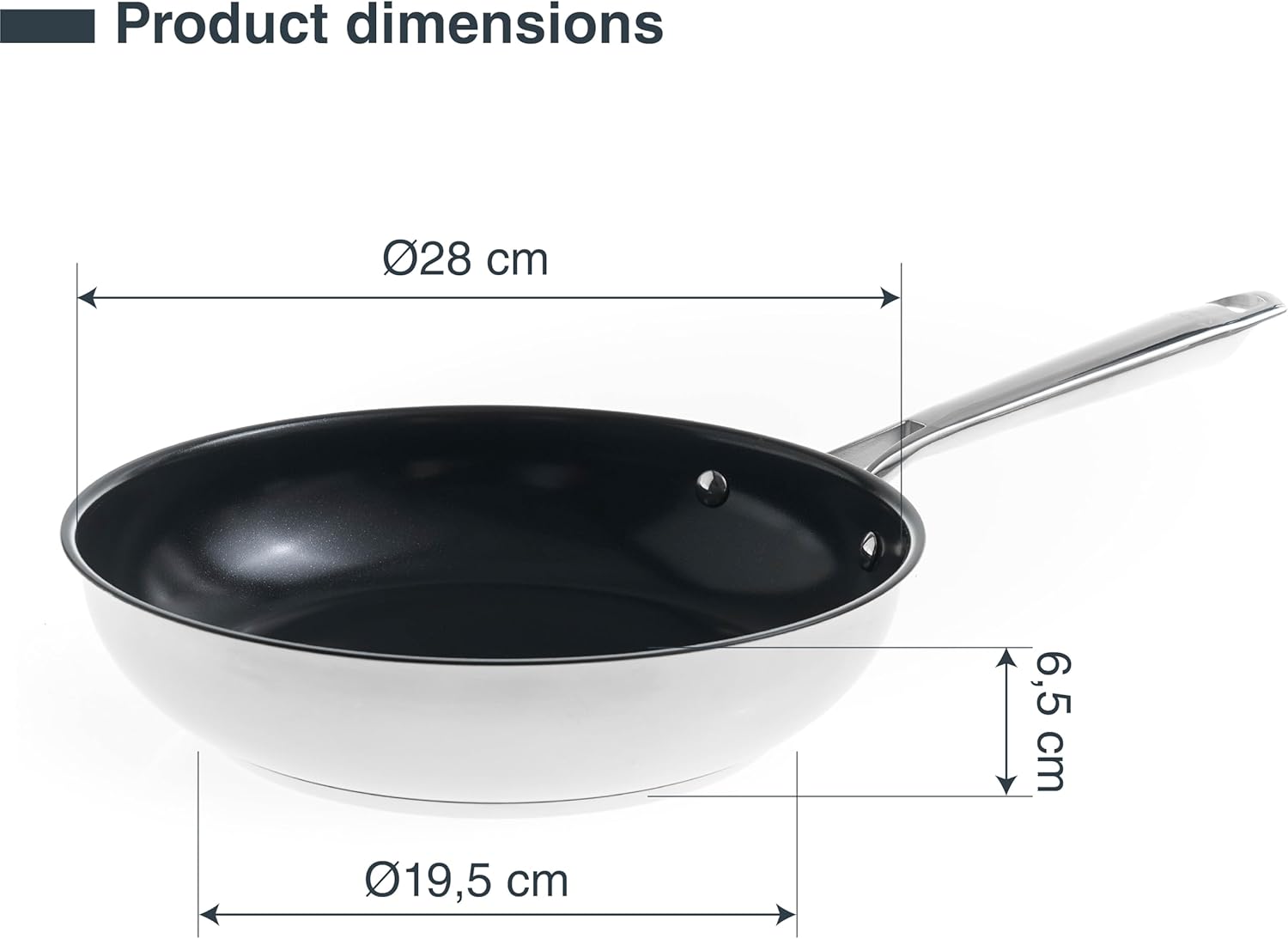 Lacor 44328 Padella Acciaio Inox 18/10 Ø28cm - immagine 2