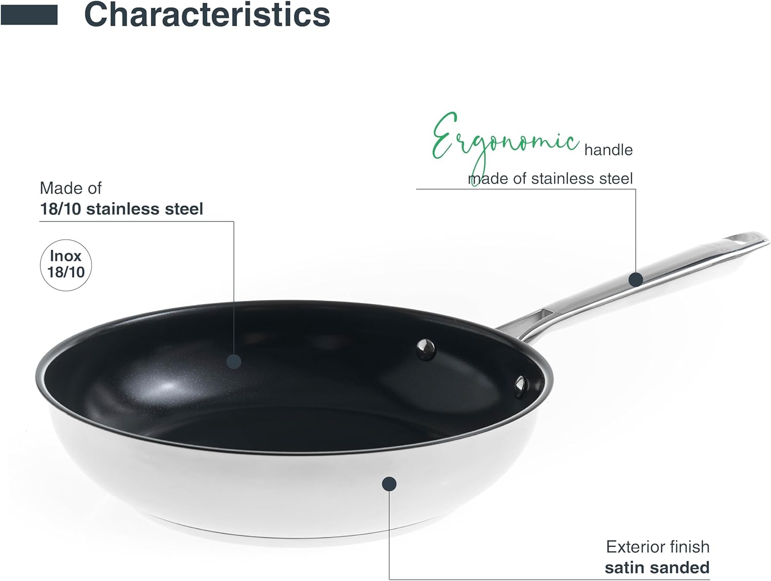 Lacor 44328 Padella Acciaio Inox 18/10 Ø28cm - immagine 3