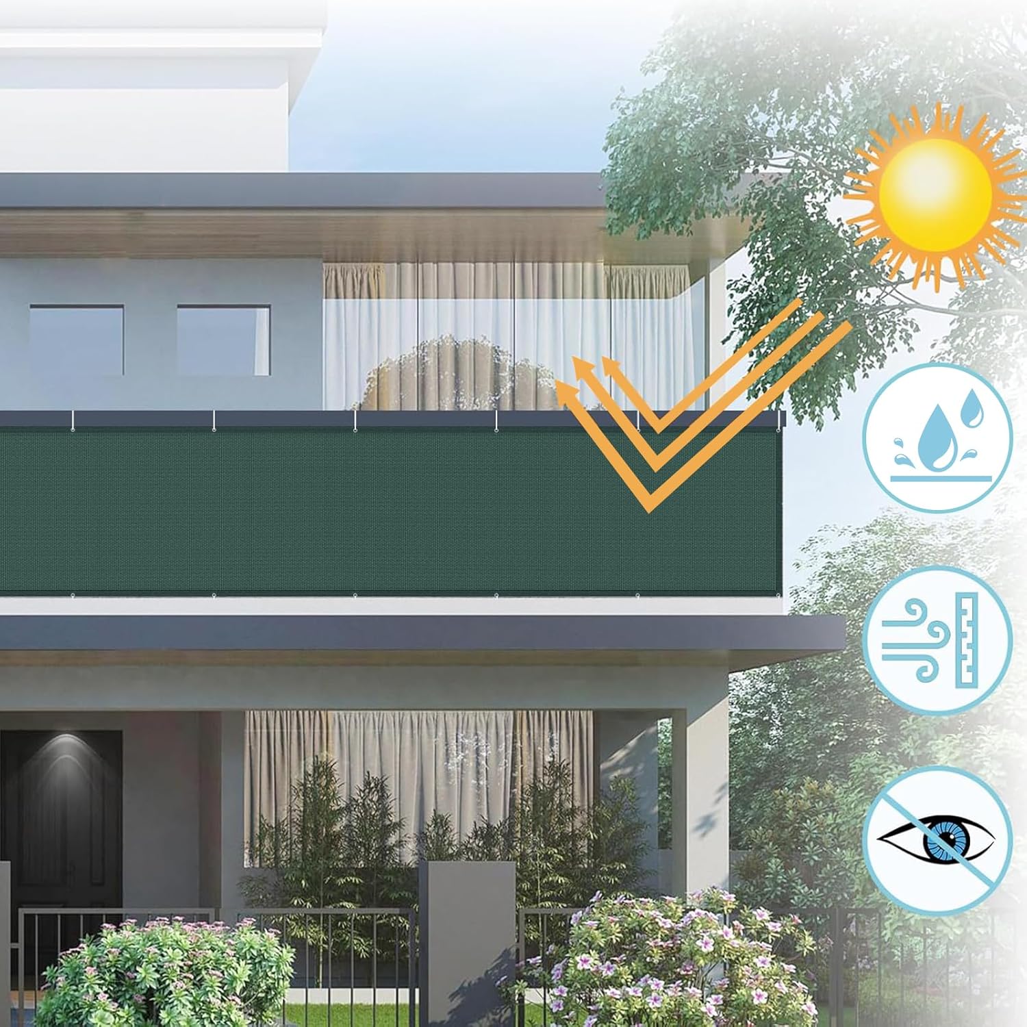 AXT SHADE Frangivisto Balcone 100x800cm, Verde - immagine 2