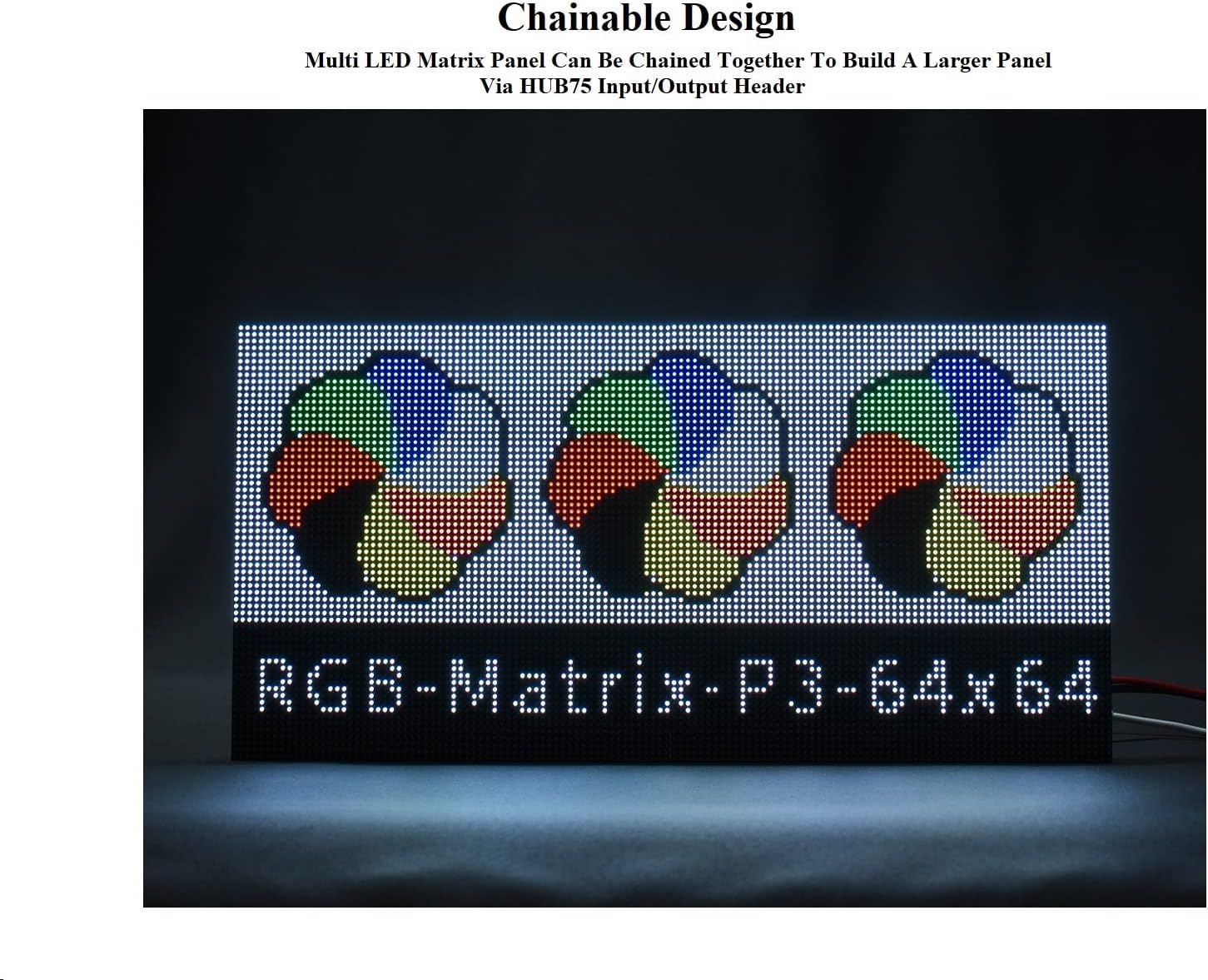 Waveshare RGB Full-Color LED Matrix Panel Display 64×64 Pixels 3mm ...