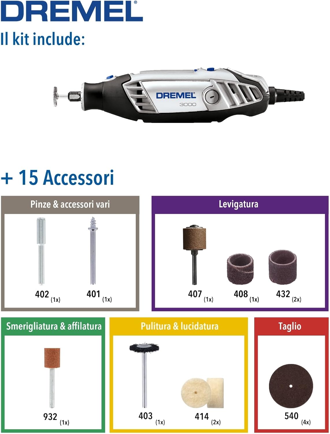 Dremel 3000 Utensile Multifunzione Rotativo 130 W - immagine 2